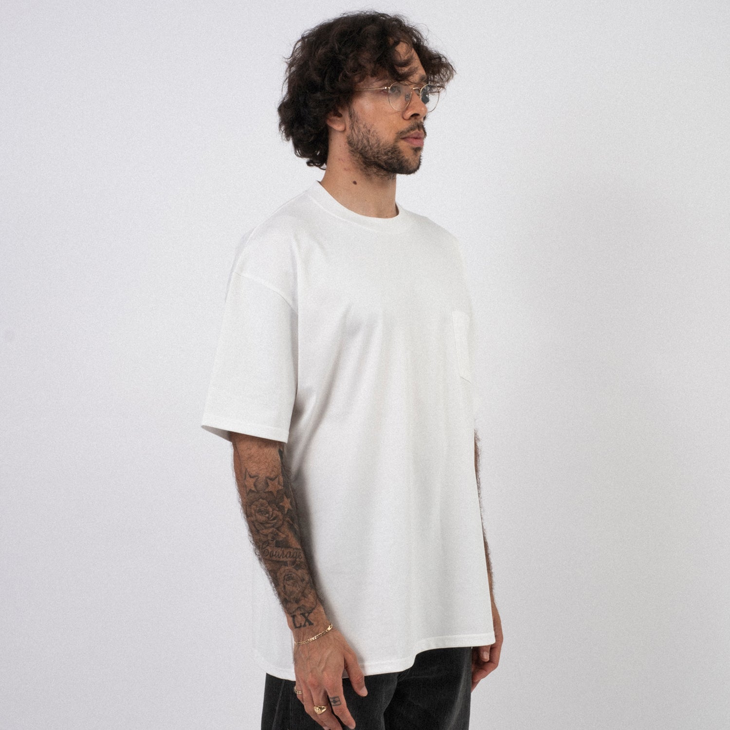 [SSSTEIN] ST1033 OVERSIZED POCKET TEE _ WHITE