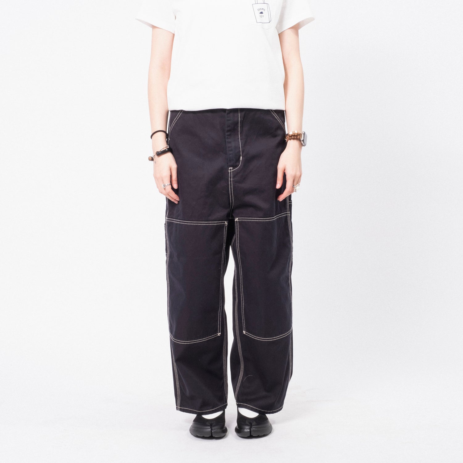 [BEAMS BOY] G.D/KNEE PAINTER _ NAVY