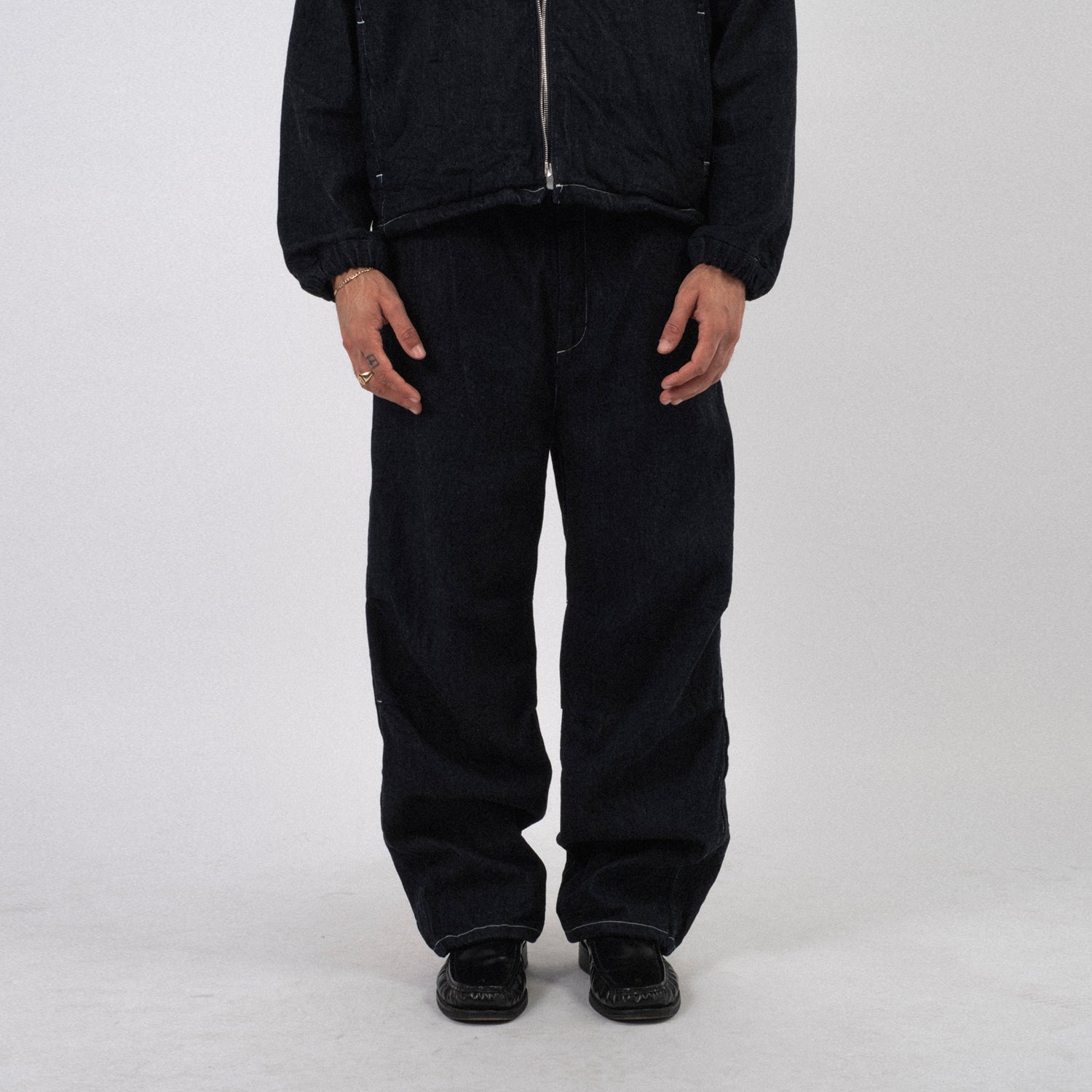 [SSSTEIN] ST933 ECO DENIM SIDE ZIP EASY TROUSERS