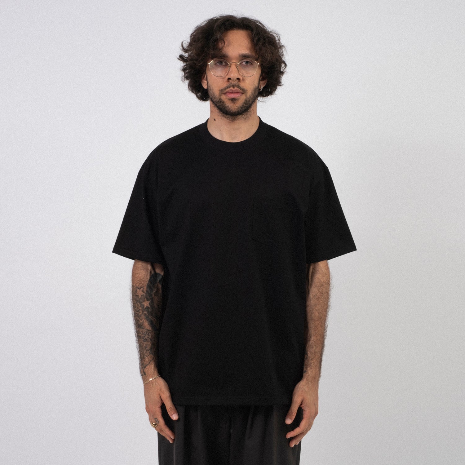 [SSSTEIN] ST1033 OVERSIZED POCKET TEE _ BLACK