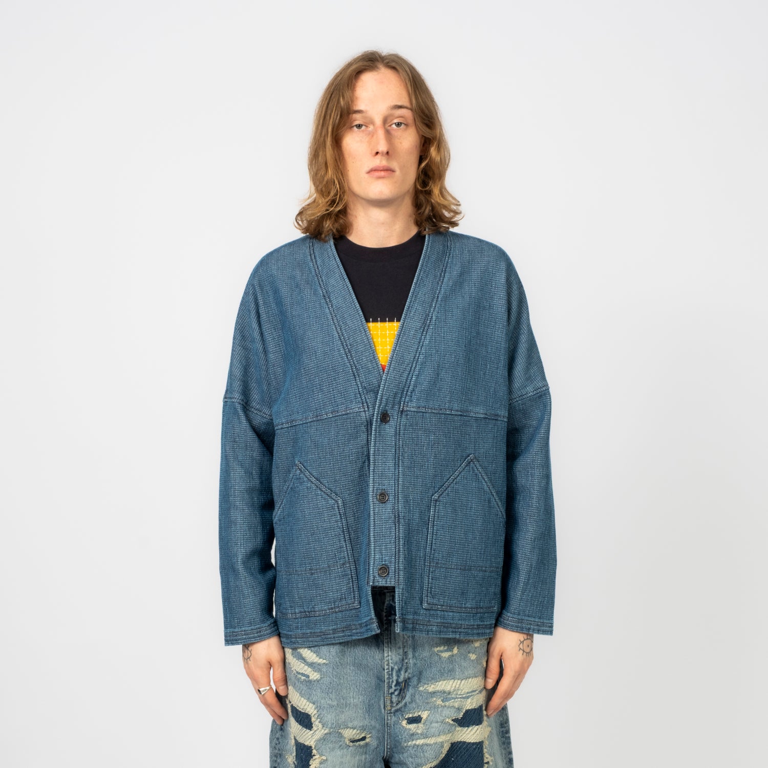 [FDMTL] FA26TP13U INDIGO CARDIGAN 3YR WASH _ INDIGO