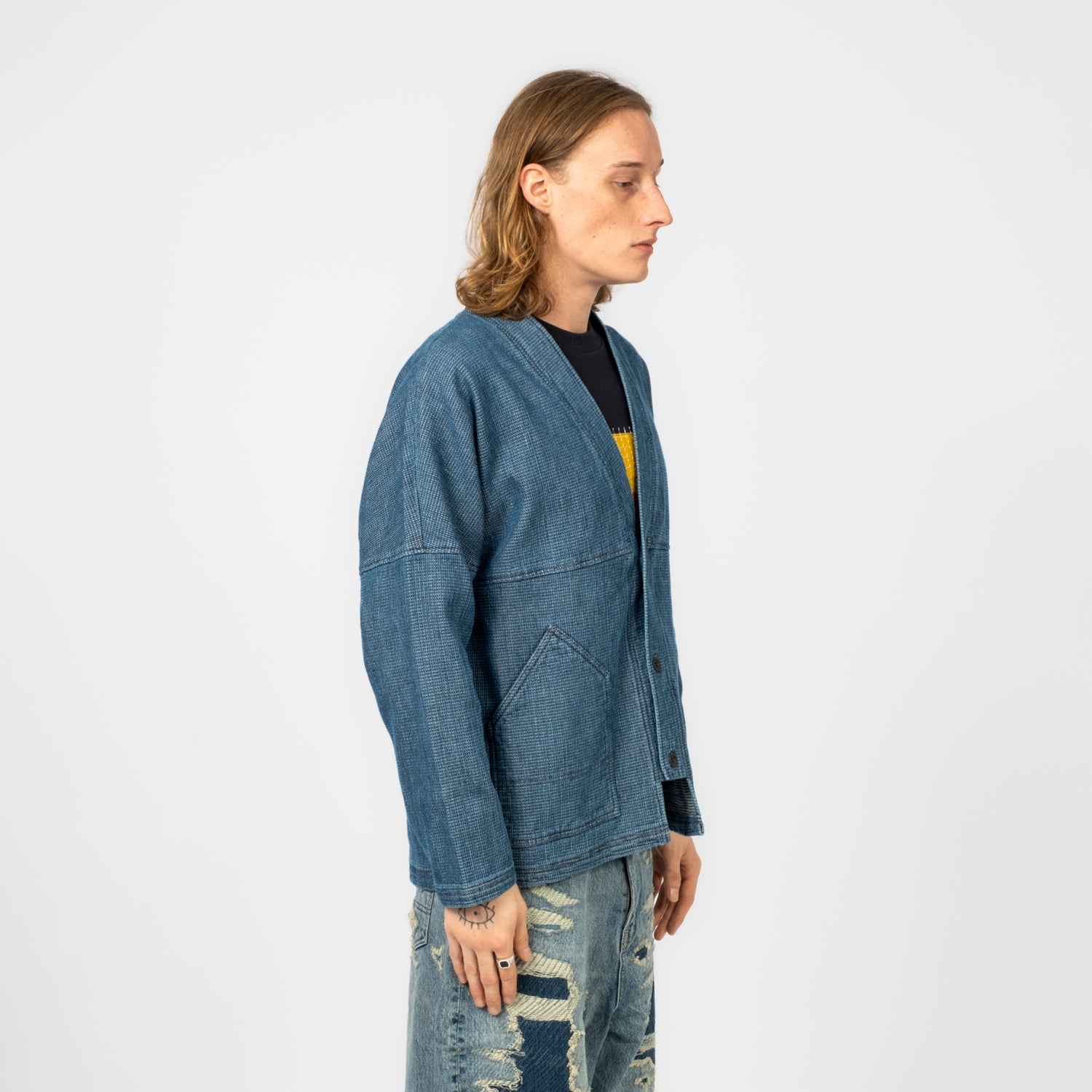 [FDMTL] FA26TP13U INDIGO CARDIGAN 3YR WASH _ INDIGO