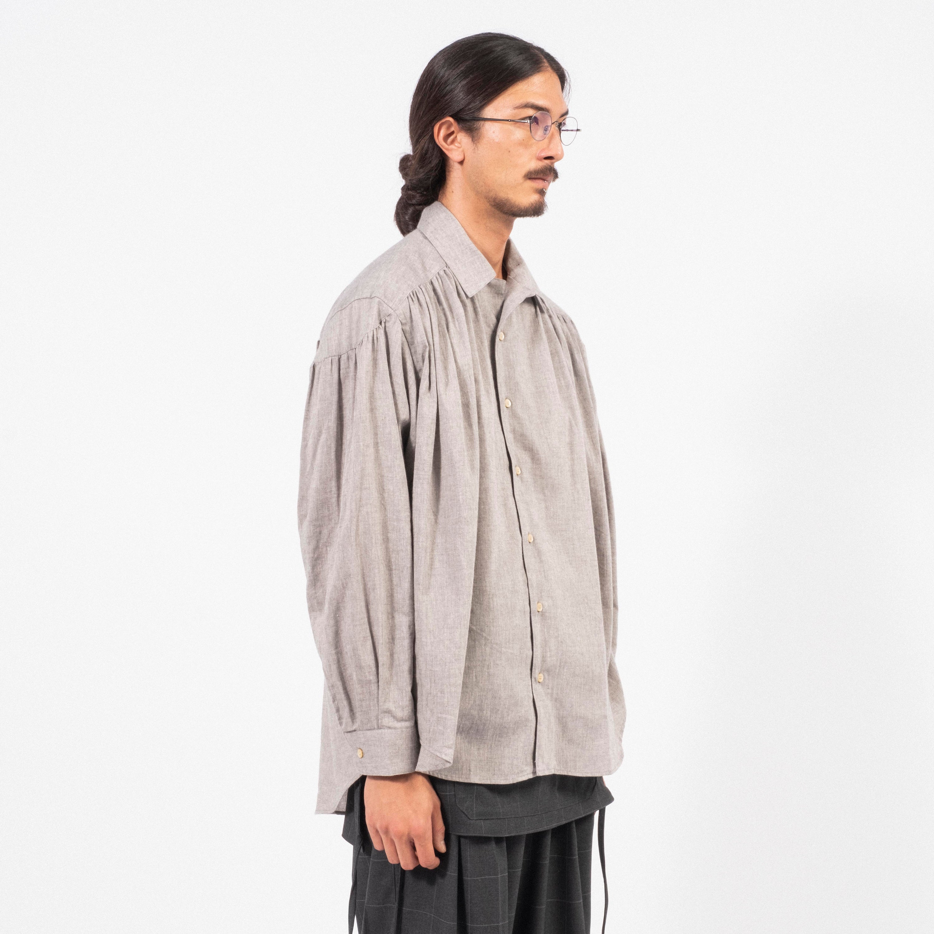[AÏE] QV812 PAINTER SHIRT _ B-GREY