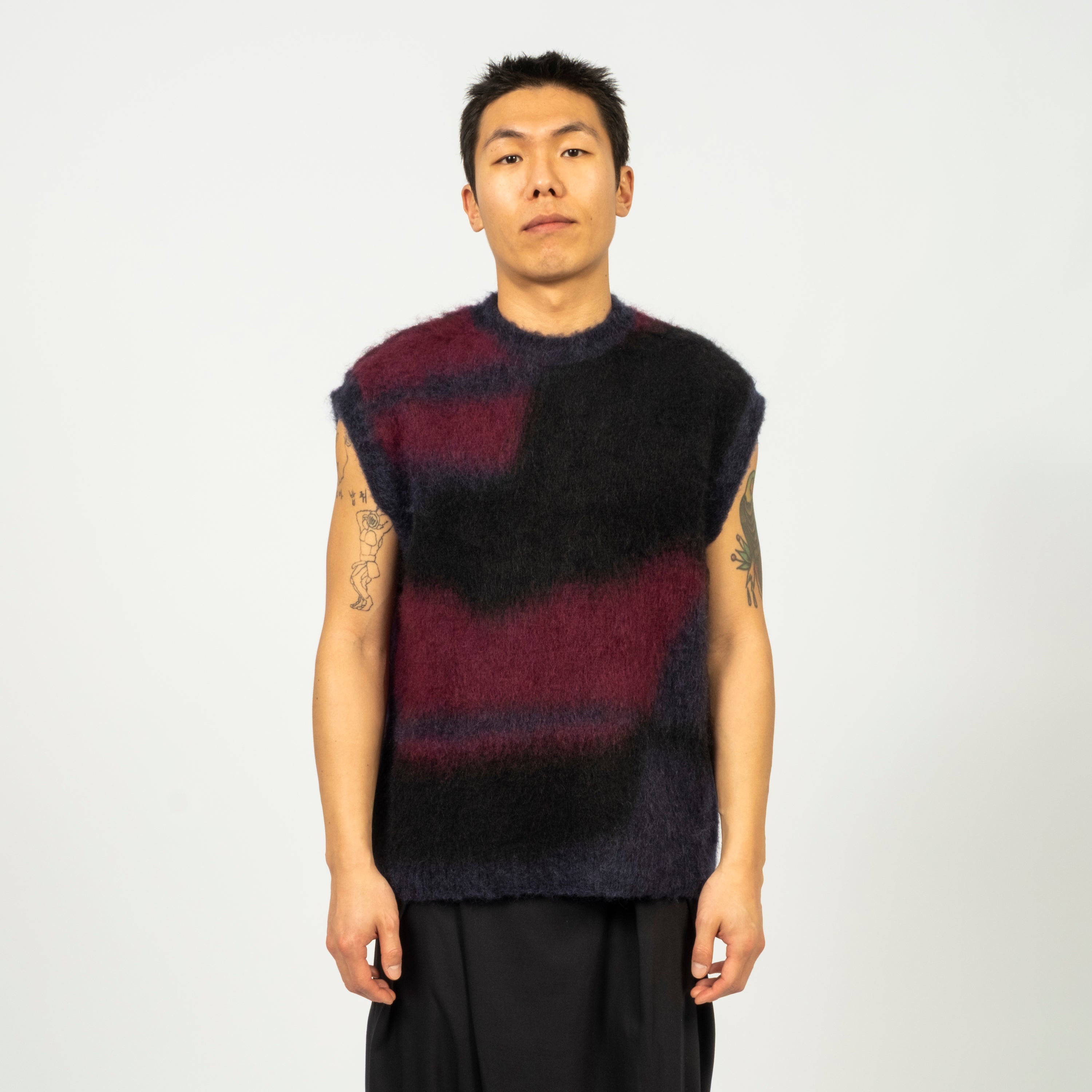 [BLUE BLUE JAPAN] SHAGGY GRADATION VEST _ DARK NAVY