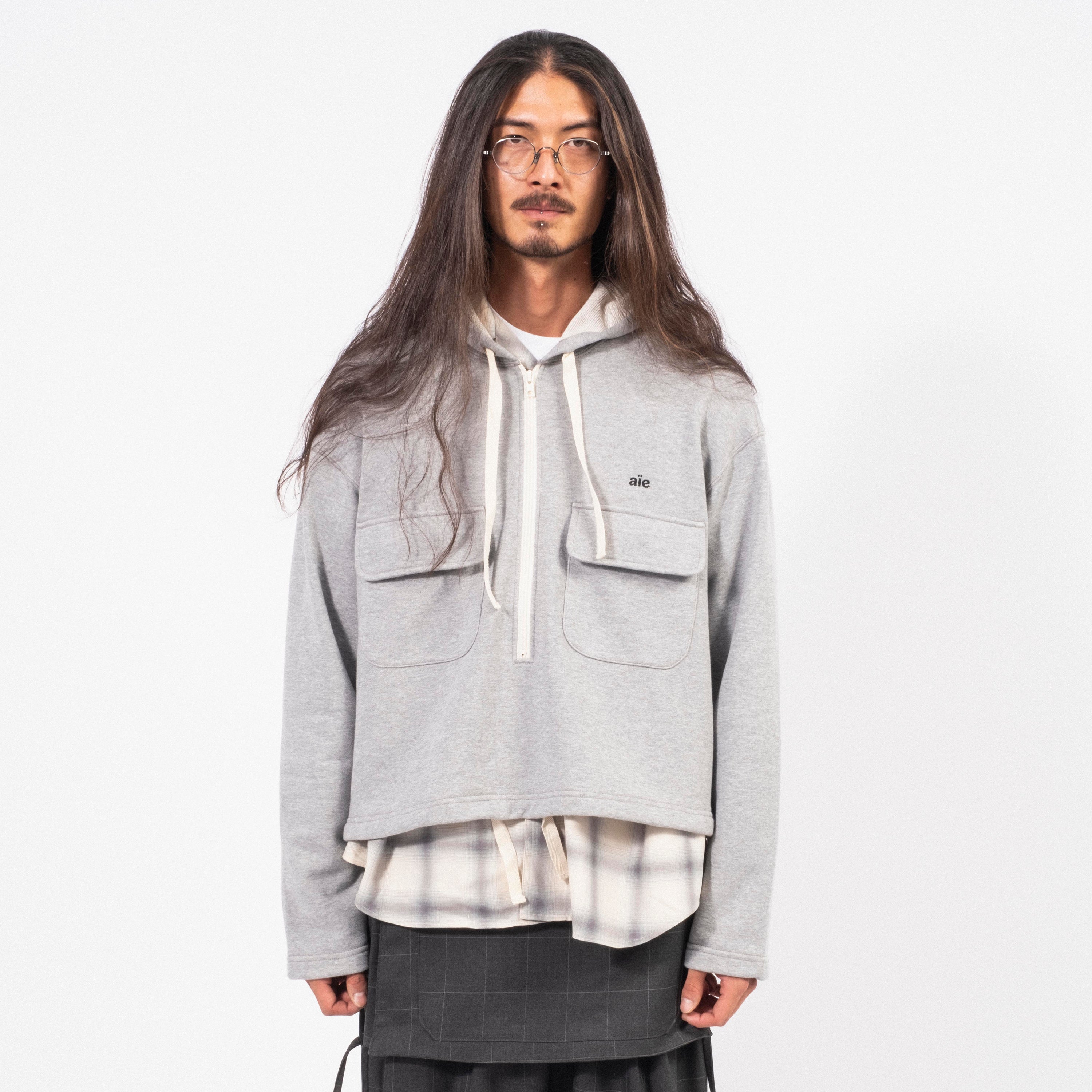 [AÏE] QV824 SPO HOODY _ A-H.GREY