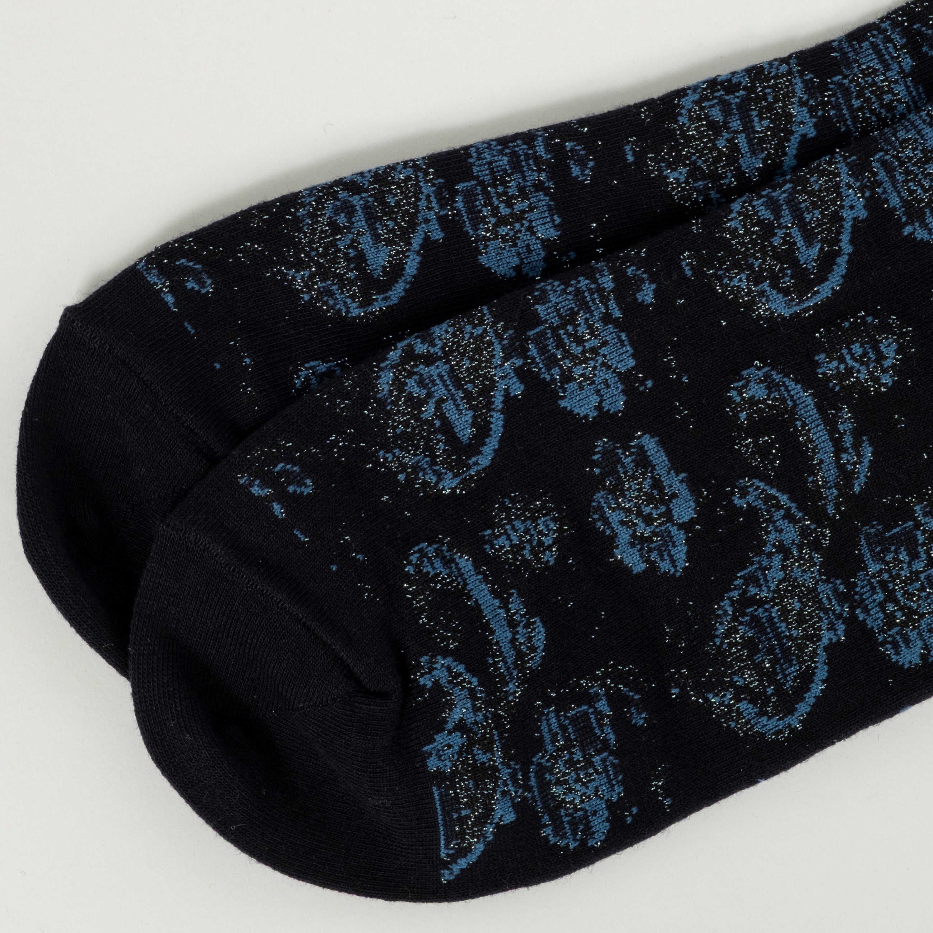 [BLUE BLUE JAPAN] TSUJIGAHANA JACQUARD SOCKS _ DARK NAVY