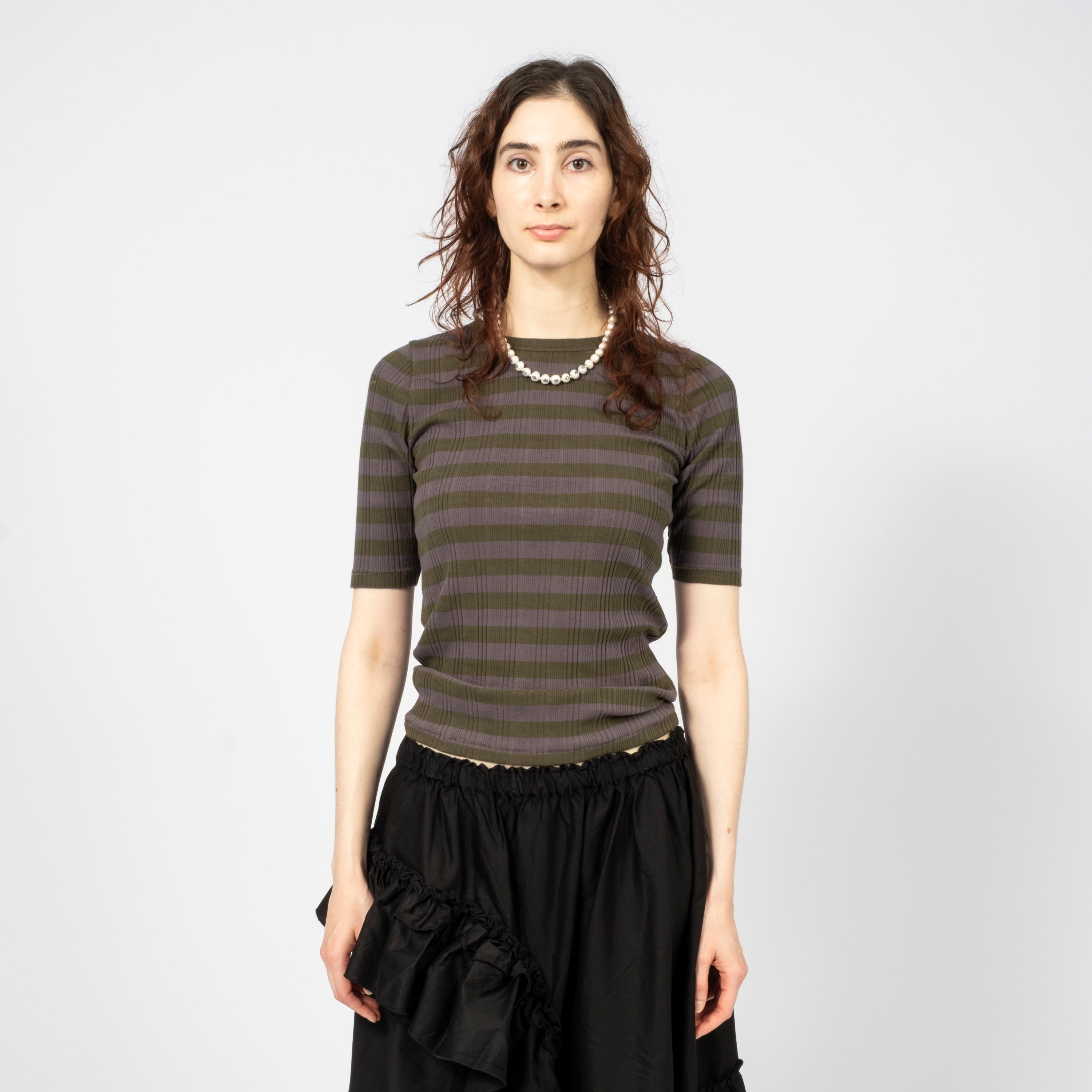 [YMC] CHARLOTTE SS TOP _ BLACK/GREY