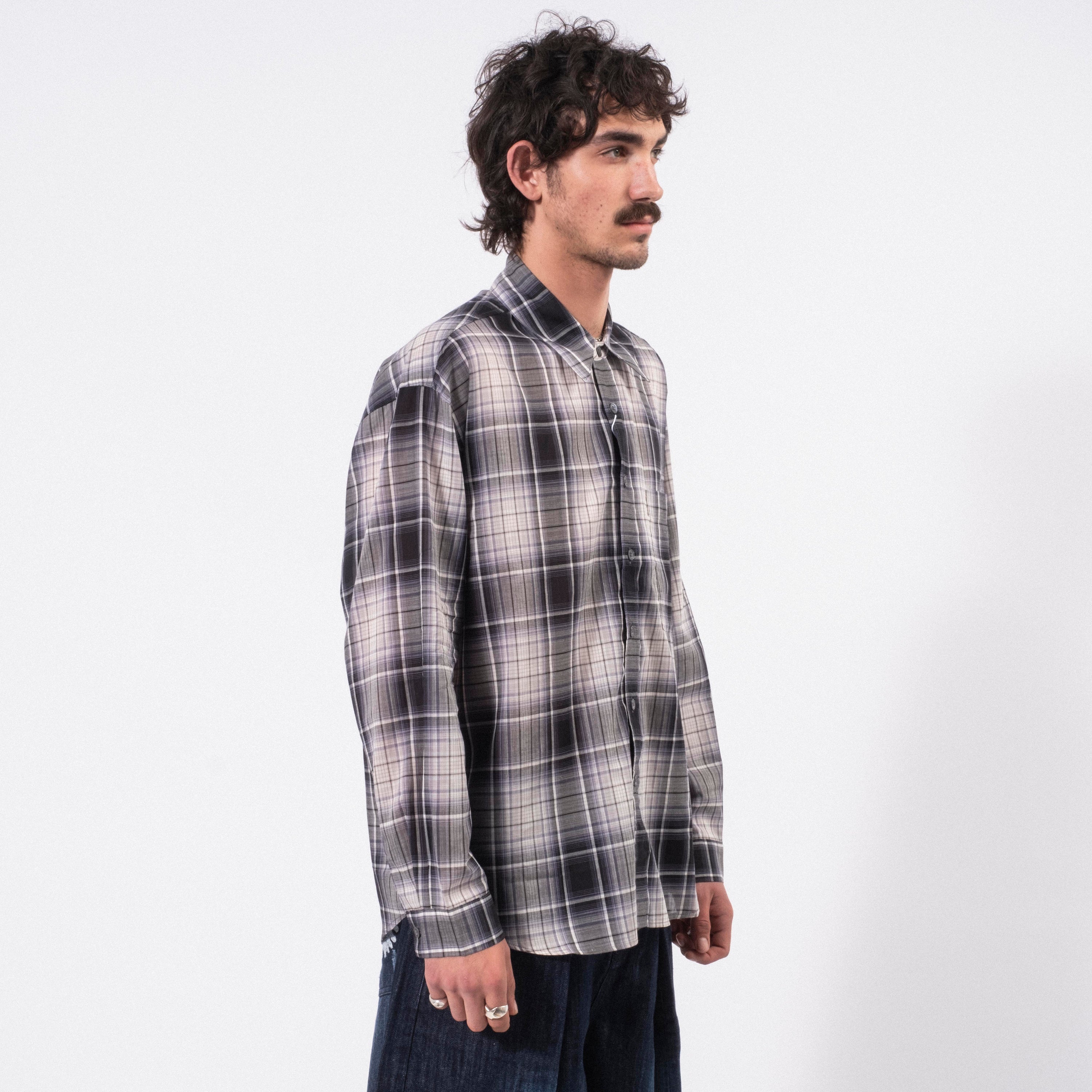 [999HUMANITY] EASY CHECK SHIRTS V14 _ BLACK