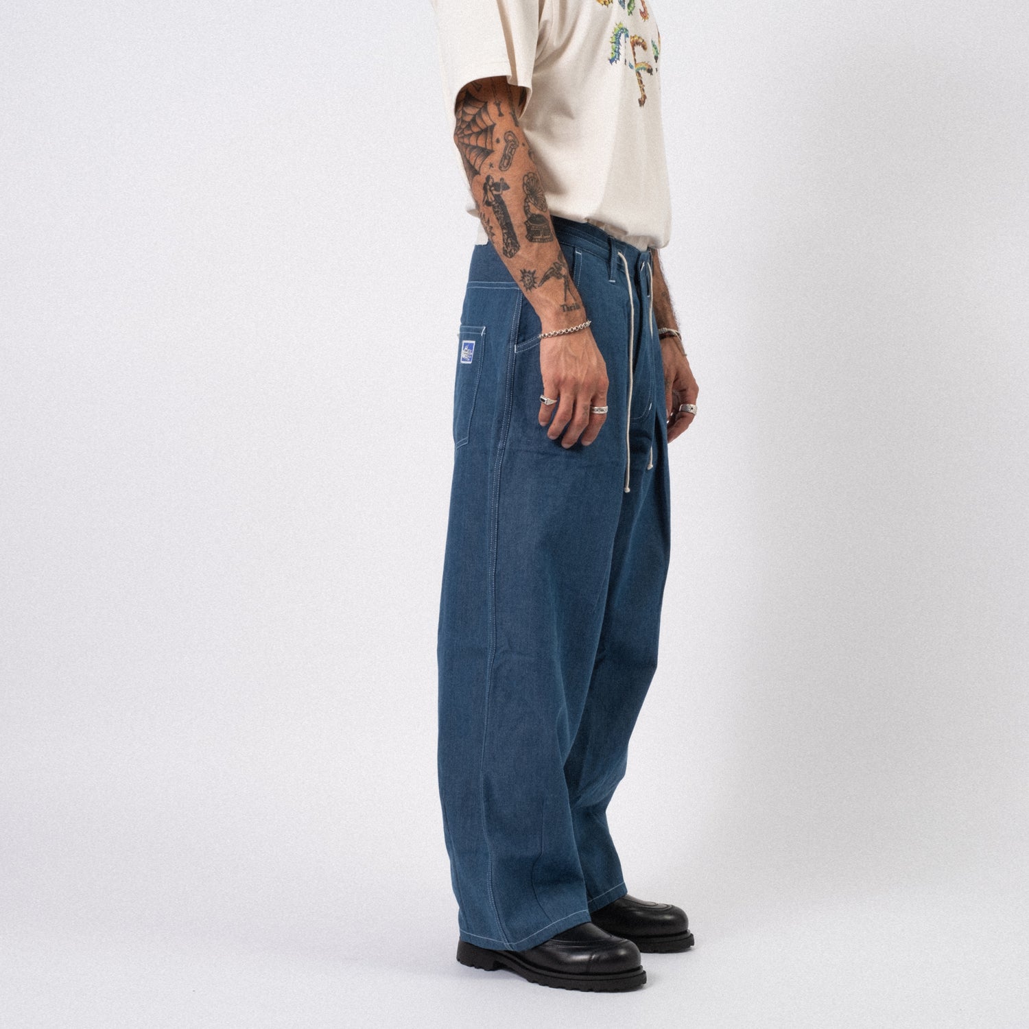 [STORY MFG] LUSH PANTS _ INDIGO DENIM WONKY-WEAR