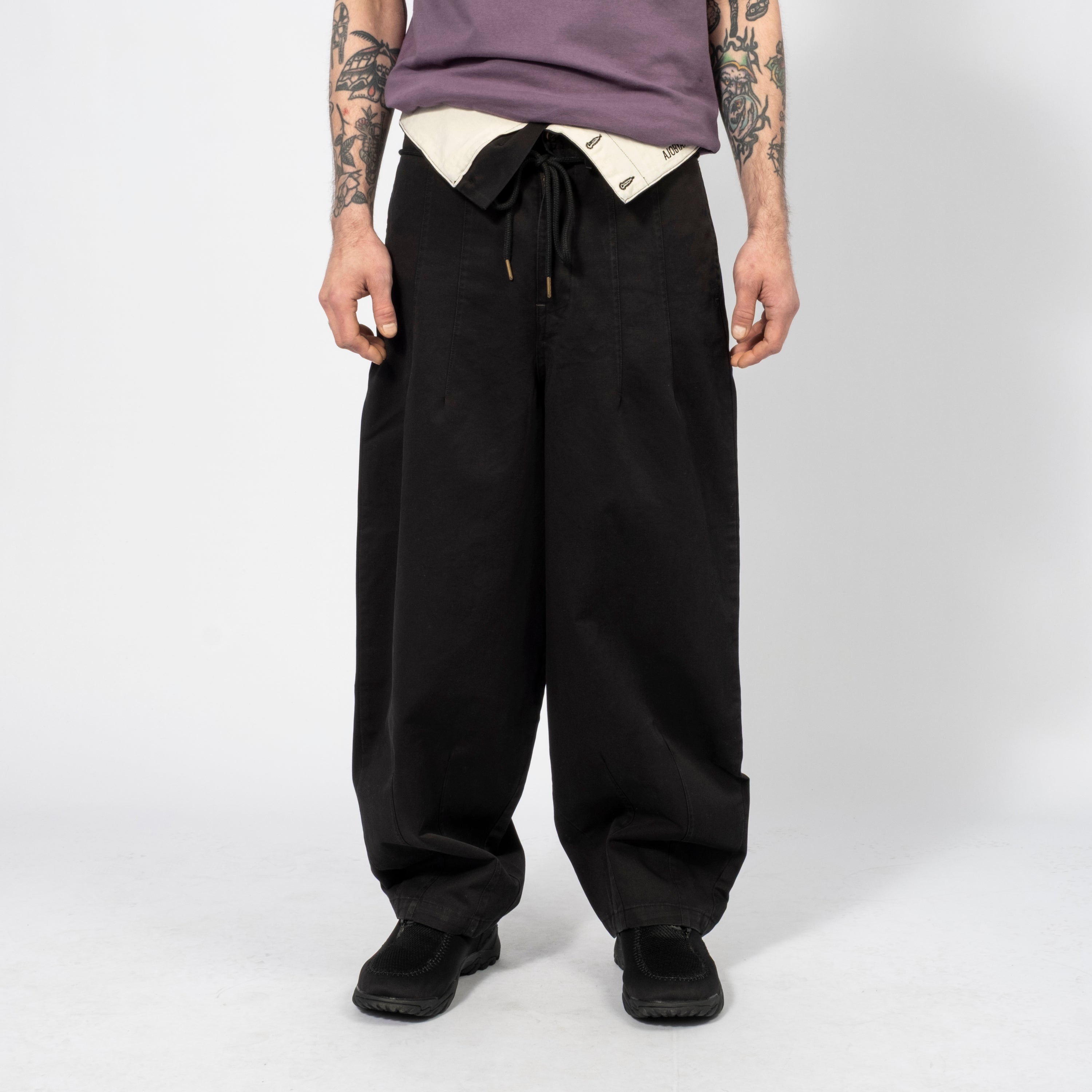 [AJOBYAJO] HIGH WAIST OVERSIZED PANTS _ BLACK