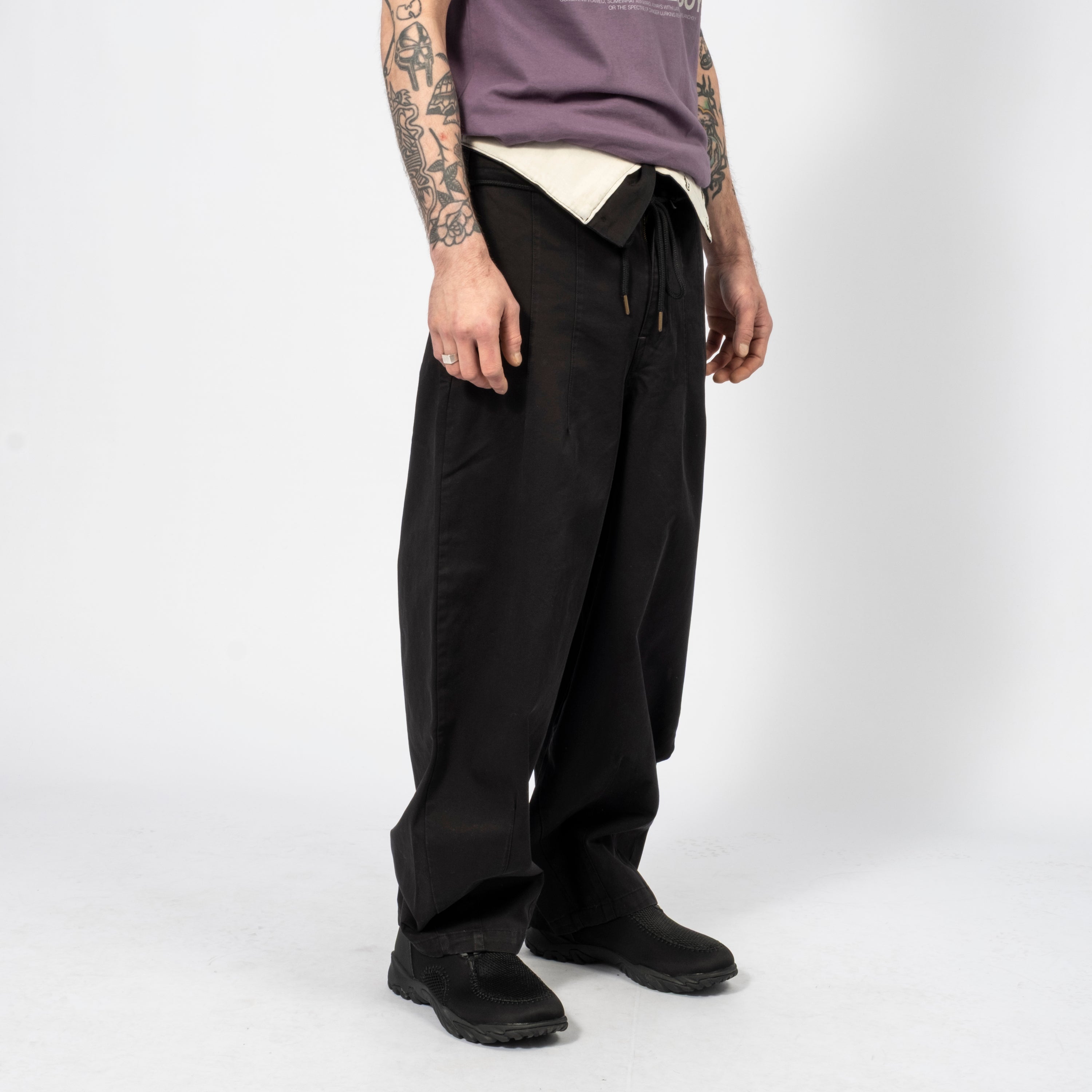 [AJOBYAJO] HIGH WAIST OVERSIZED PANTS _ BLACK