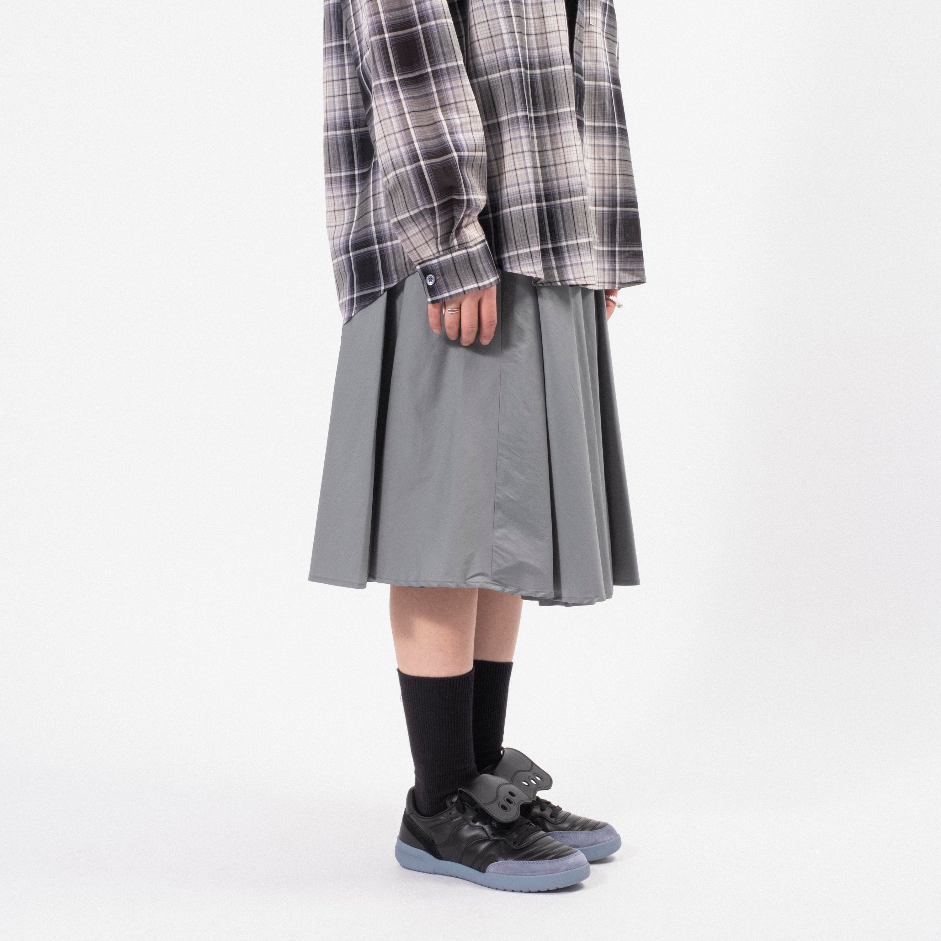 [999HUMANITY] PLEATS BANDING SKIRT _ SAGE GREEN