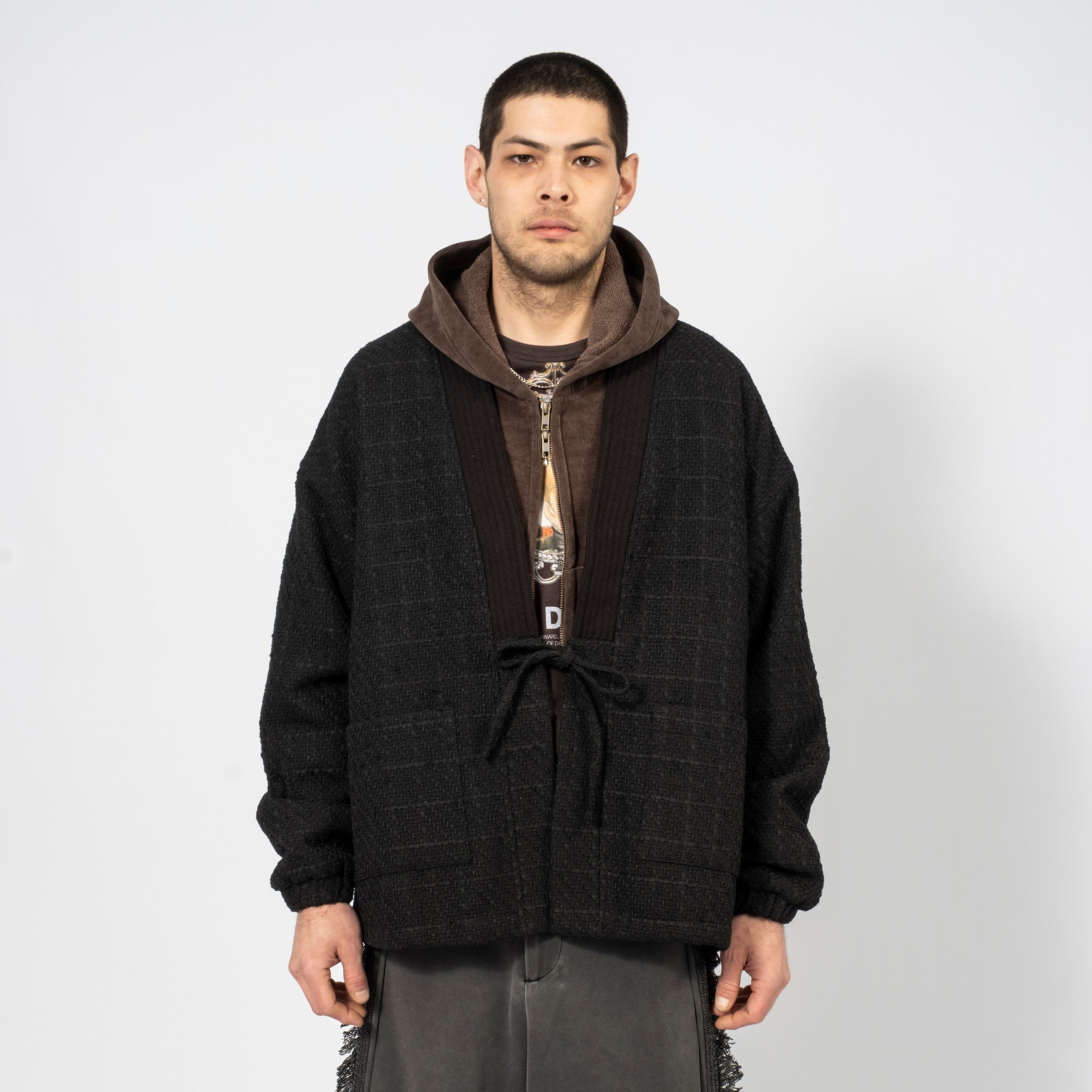 [AJOBYAJO] TWEED HANTEN JACKET _ BLACK