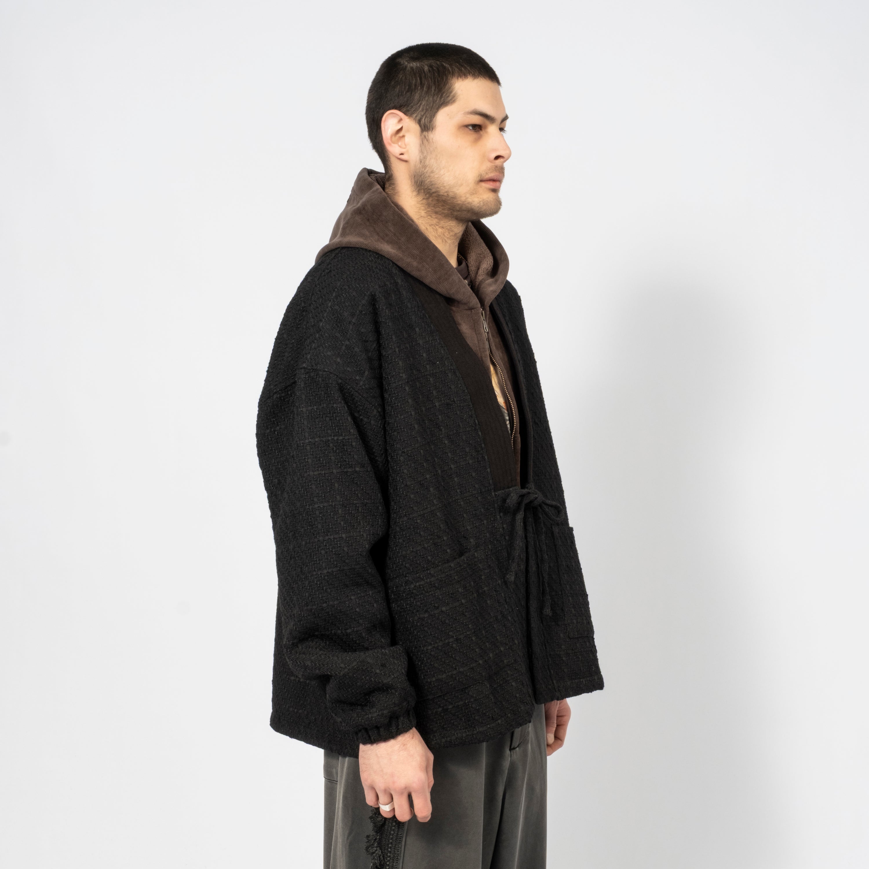 [AJOBYAJO] TWEED HANTEN JACKET _ BLACK