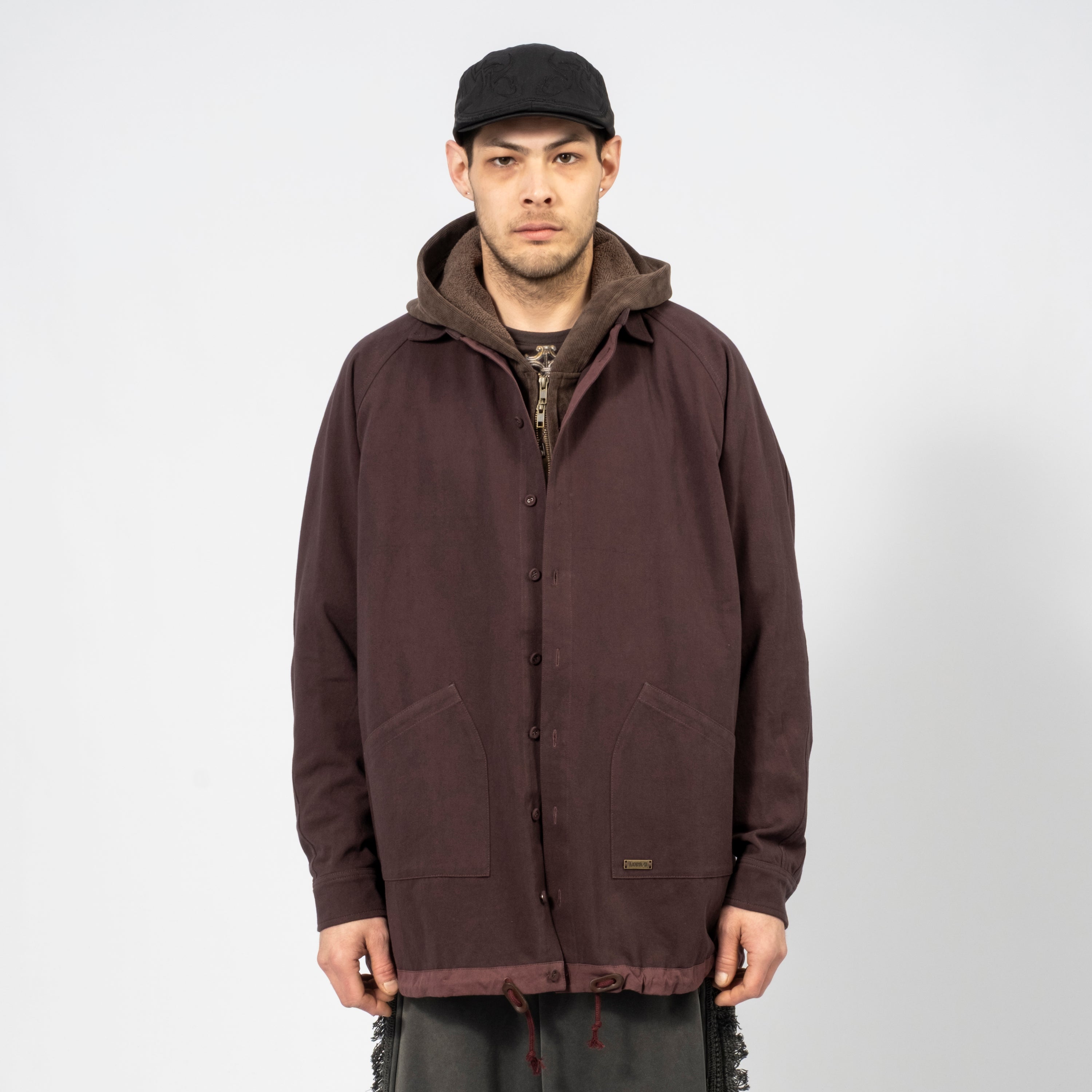 [AJOBYAJO] 3D RAGLAN STRING OVERSHIRT _ WINE