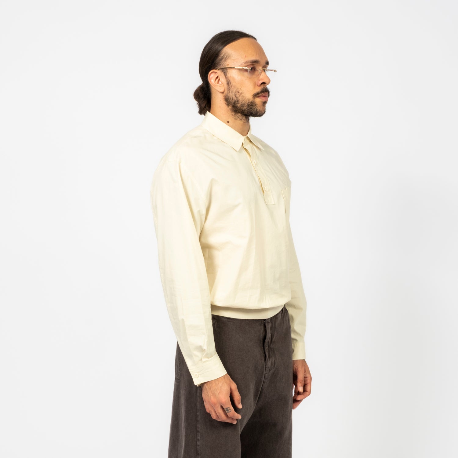 [AMOMENTO] MEN POCKET PULLOVER SHIRT _ IVORY