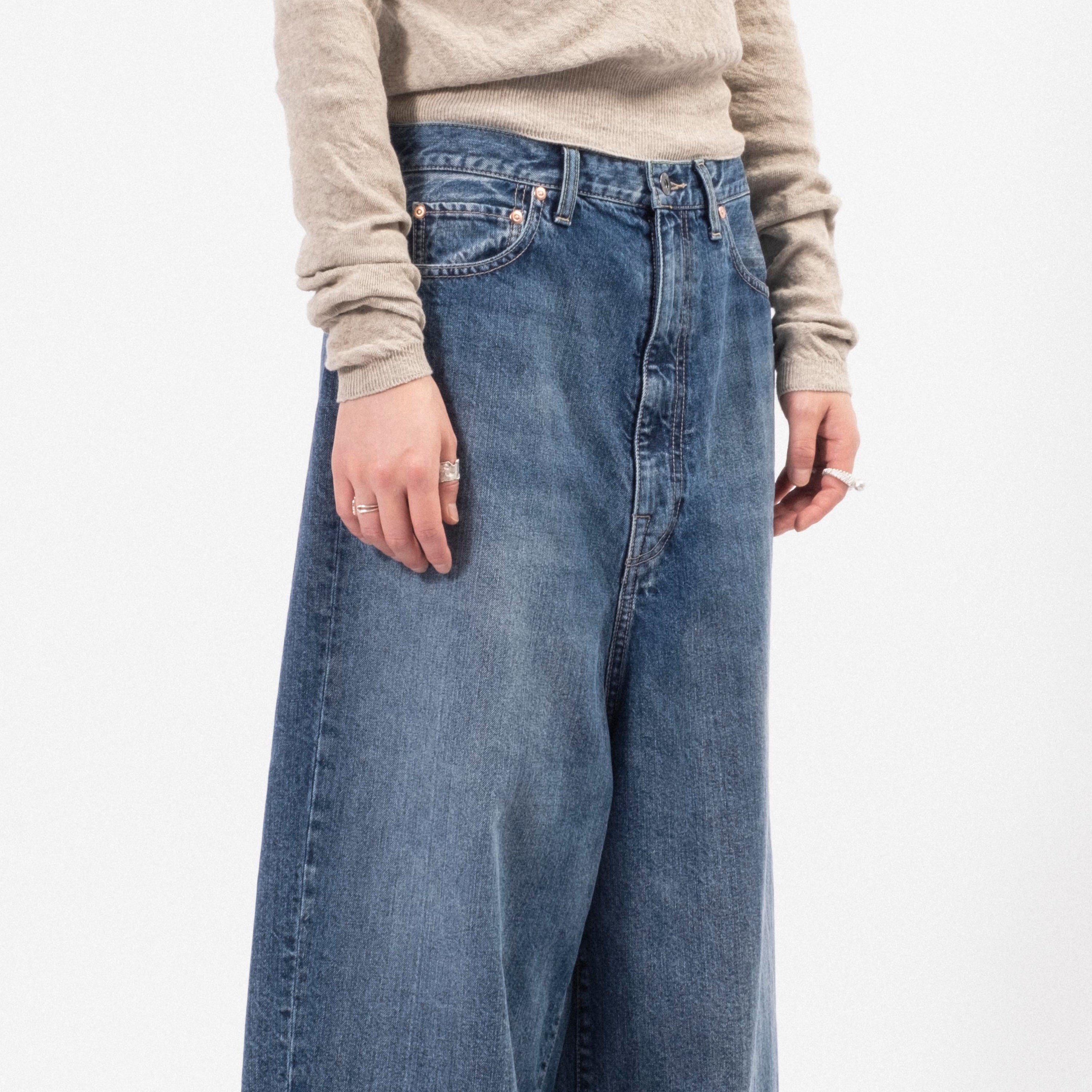 [RHODOLIRION] QT1040 5POCKETS SARROUEL PANTS _ INDIGO