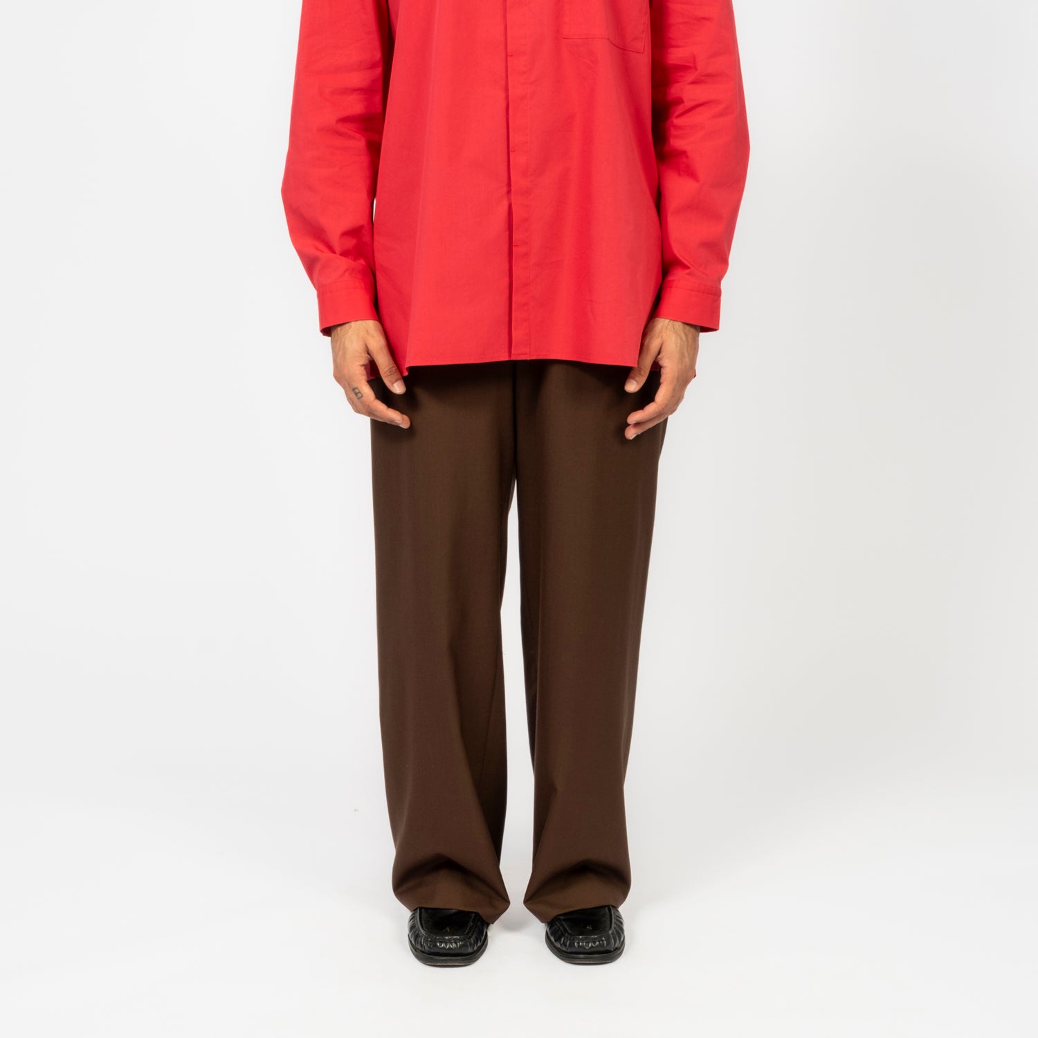 [AMOMENTO] MEN WOOL WIDE PANTS _ KHAKI