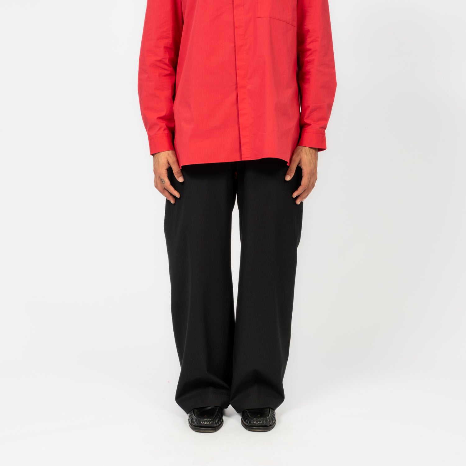 [AMOMENTO] MEN WOOL WIDE PANTS _ BLACK