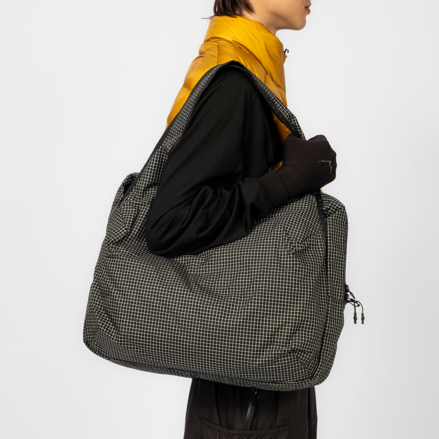 [CAYL] SHELL TOTE GRID _ GRID BLACK