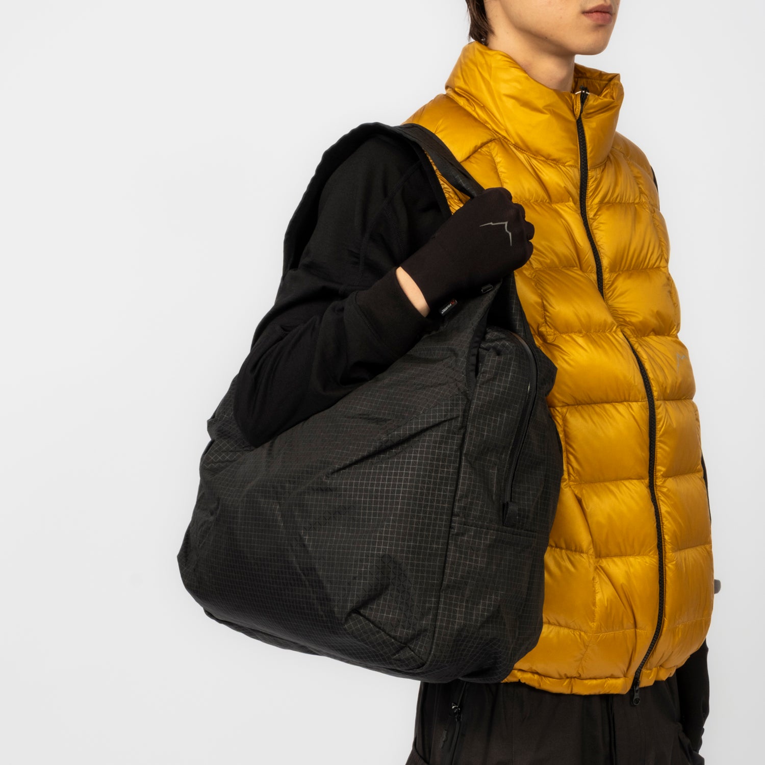 [CAYL] SHELL TOTE GRID _ B-GRID BLACK