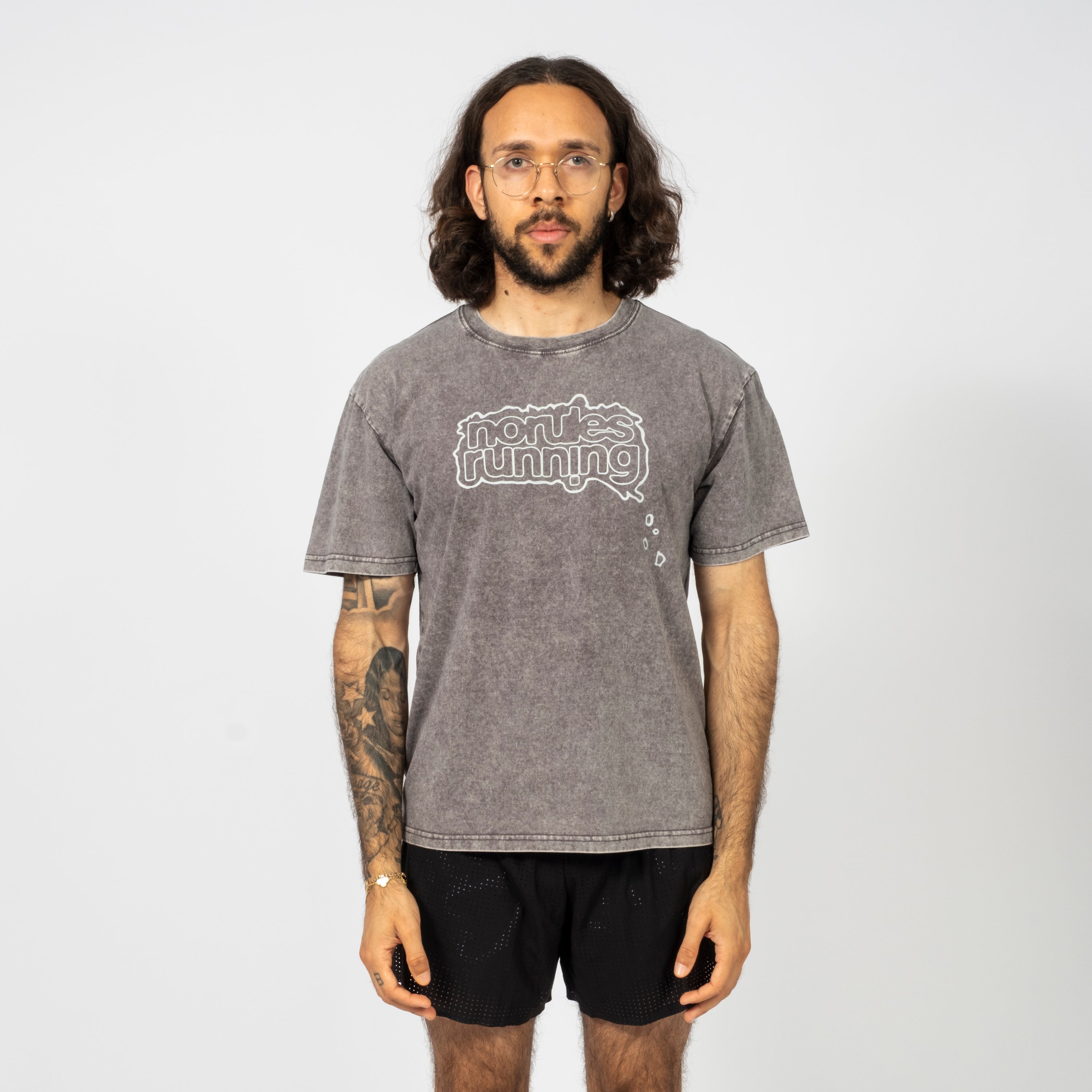 [NO RULES RUNNING x MAILLOT] STONE WASH TEE _ GREY