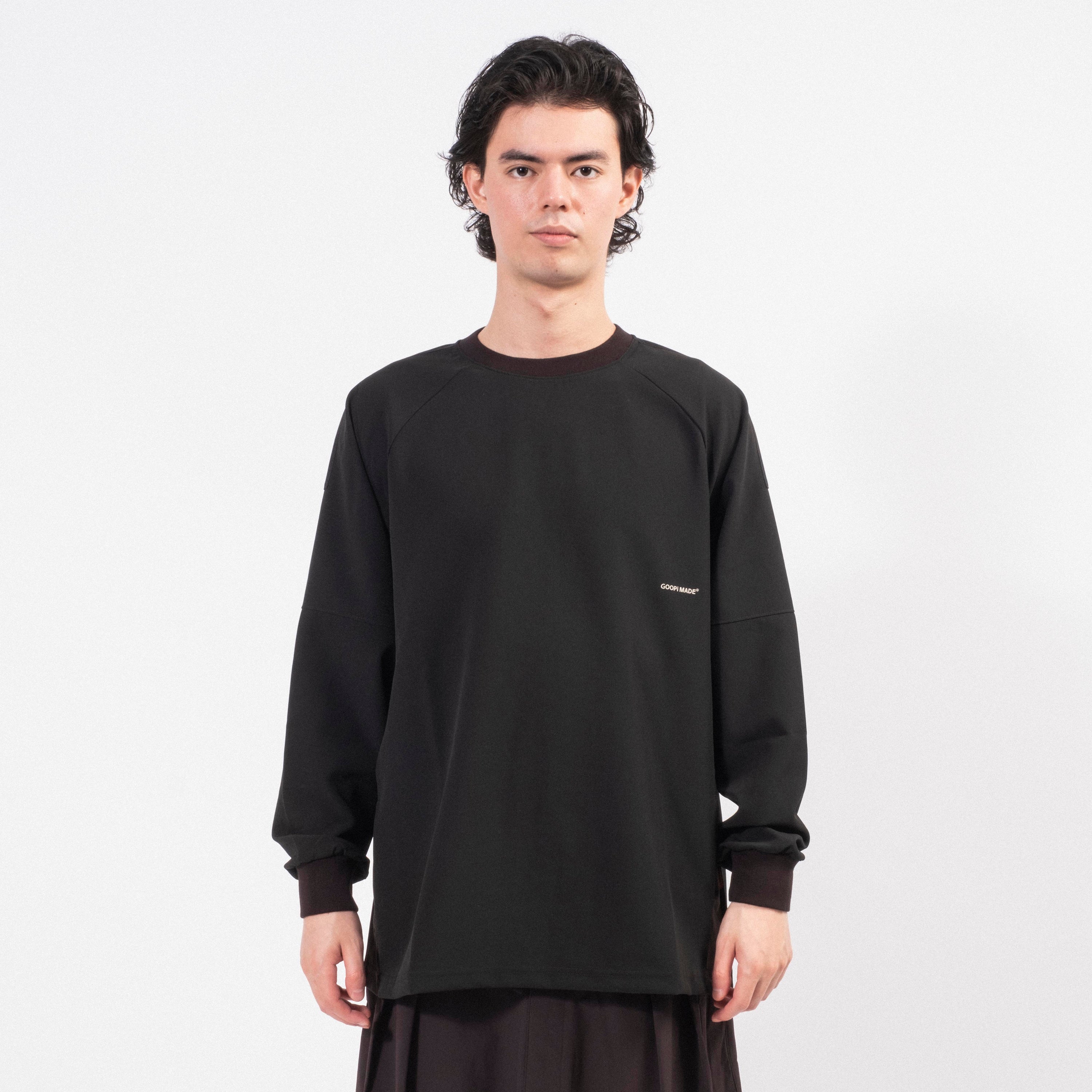 [GOOPiMADE X MASTER-PIECE] “MEQUIP-L1” TORQUED 3D CABLE CREWNECK _ BLACK