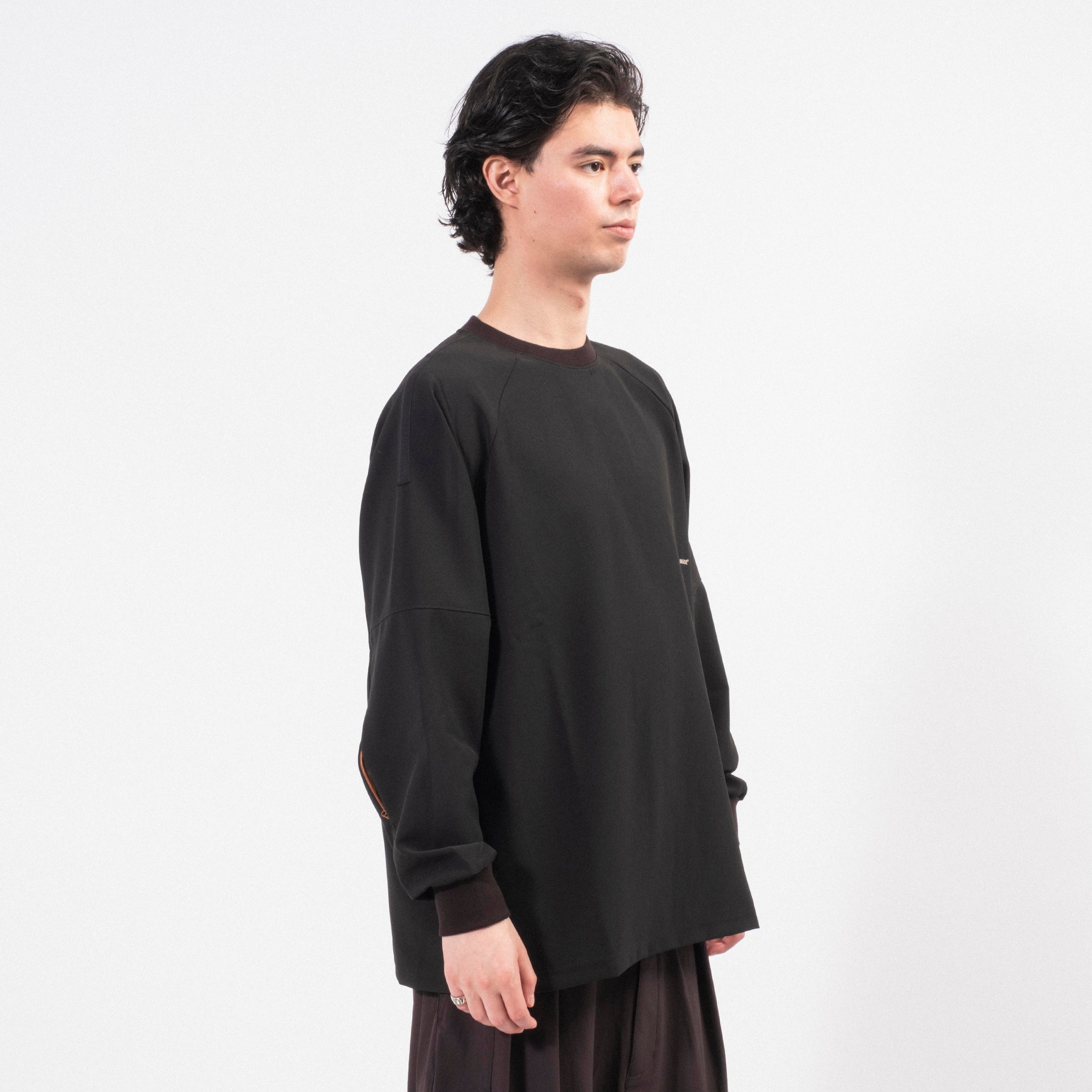 [GOOPiMADE X MASTER-PIECE] “MEQUIP-L1” TORQUED 3D CABLE CREWNECK _ BLACK
