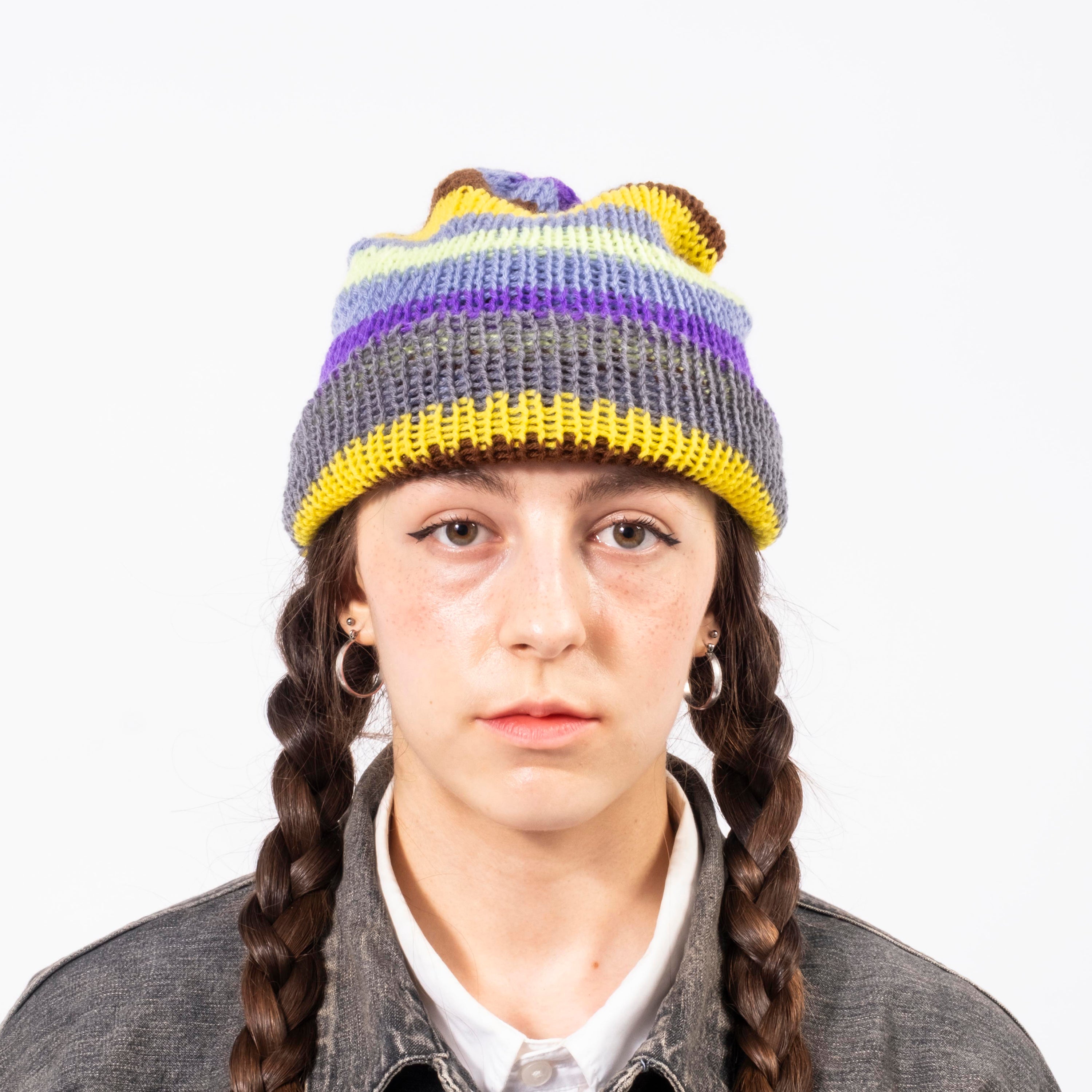 [APOLLON] REVERSIBLE LONG KNIT _ YELLOW X BROWN