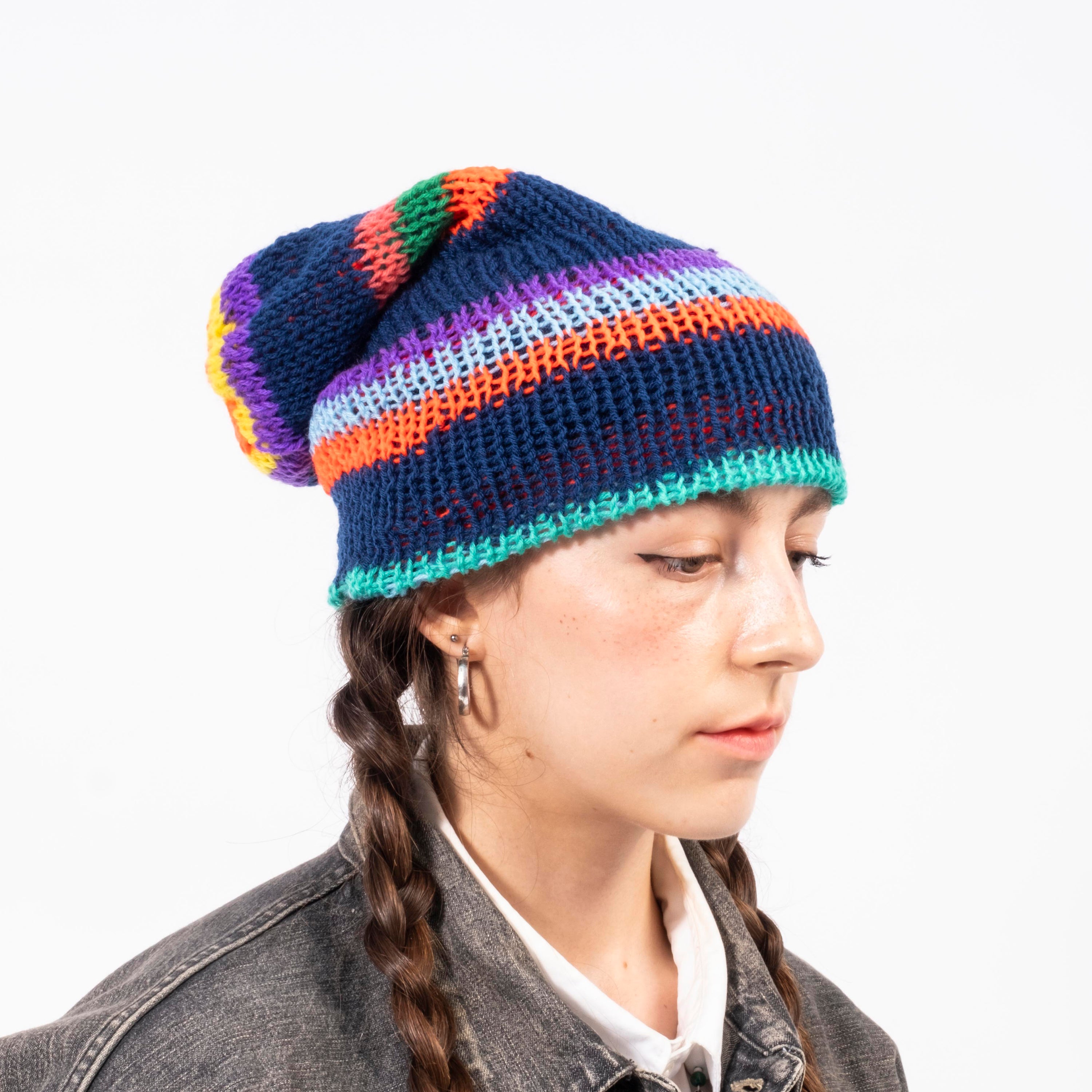 [APOLLON] REVERSIBLE LONG KNIT _ TURQUOISE X NAVY