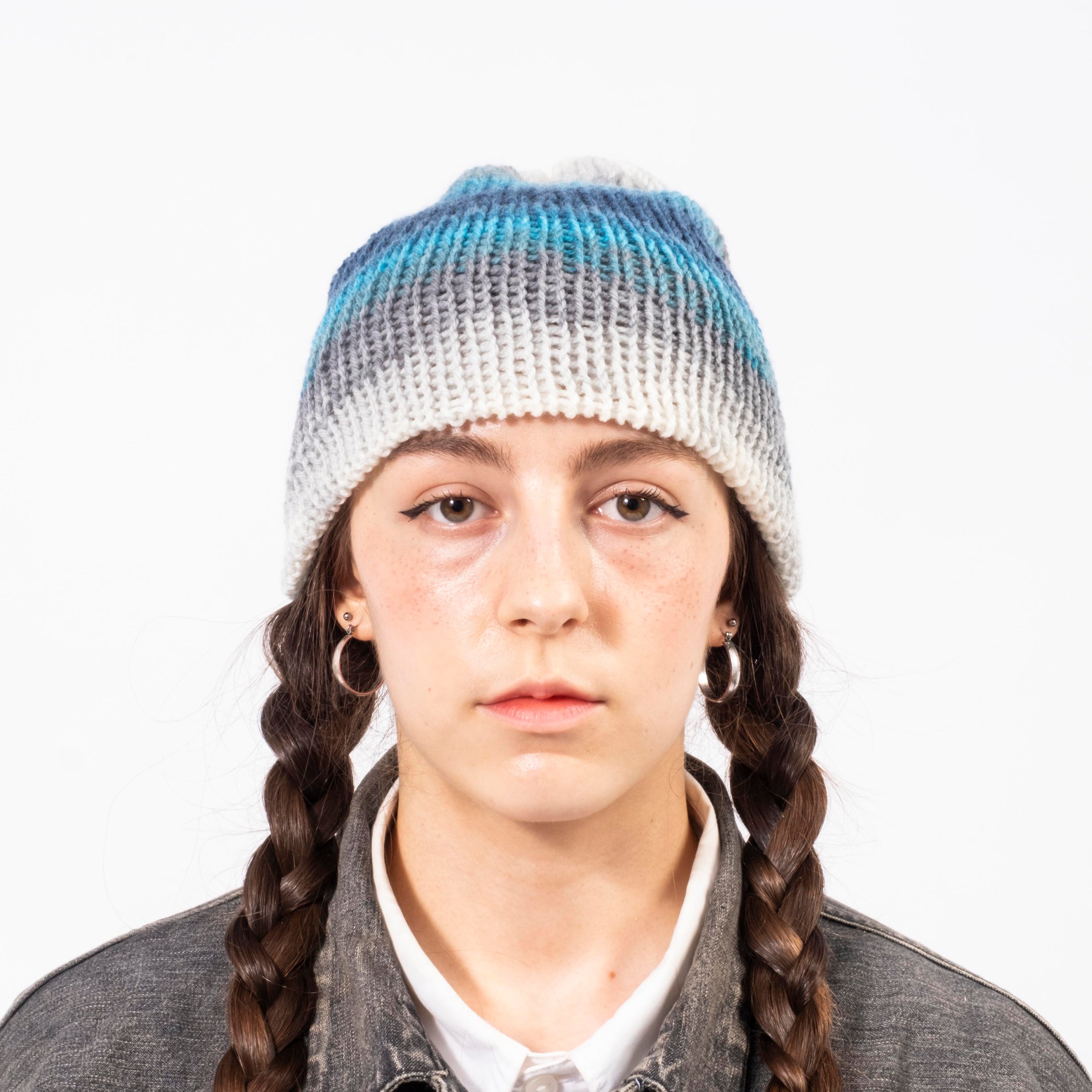 [APOLLON] STRIPE KNIT _ GREY X ICE BLUE