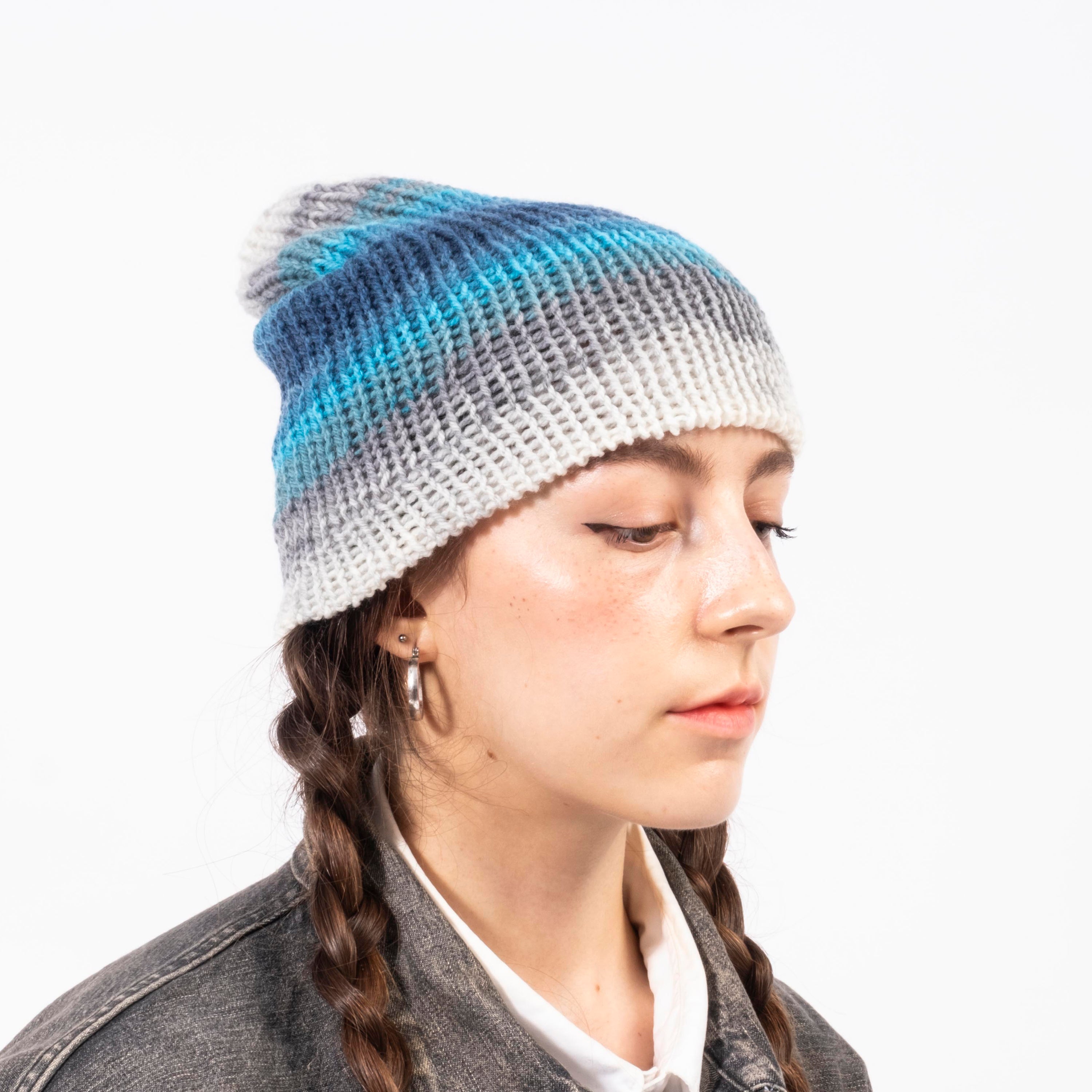 [APOLLON] STRIPE KNIT _ GREY X ICE BLUE