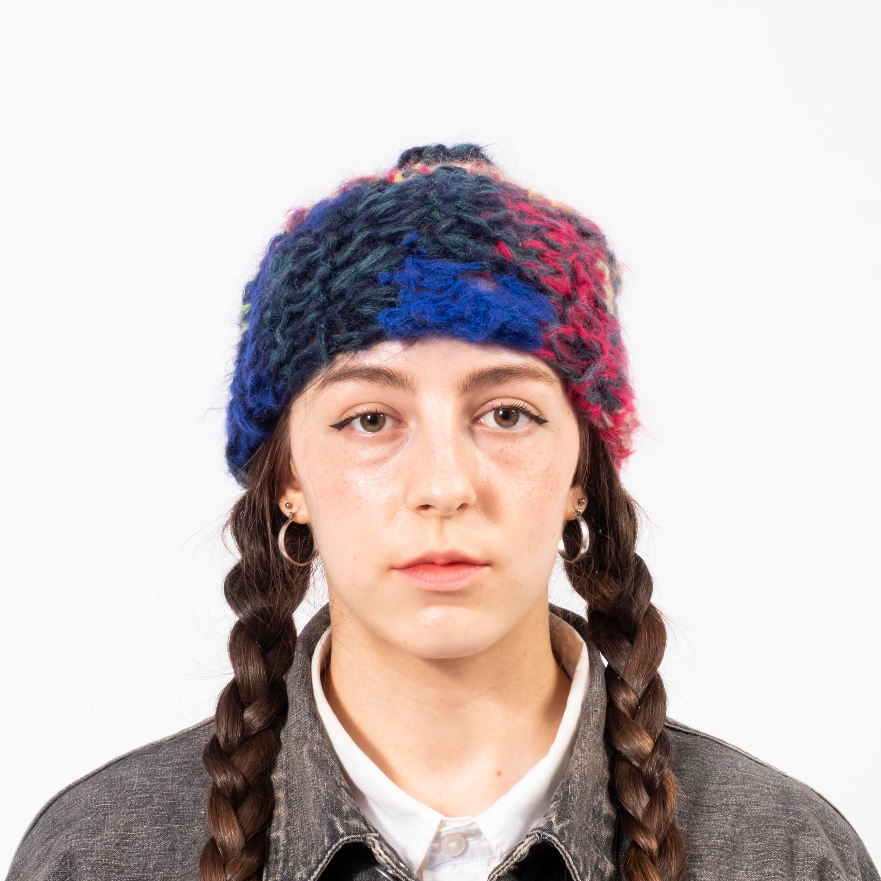 [APOLLON] MOHAIR KNIT _ BLUE X RED
