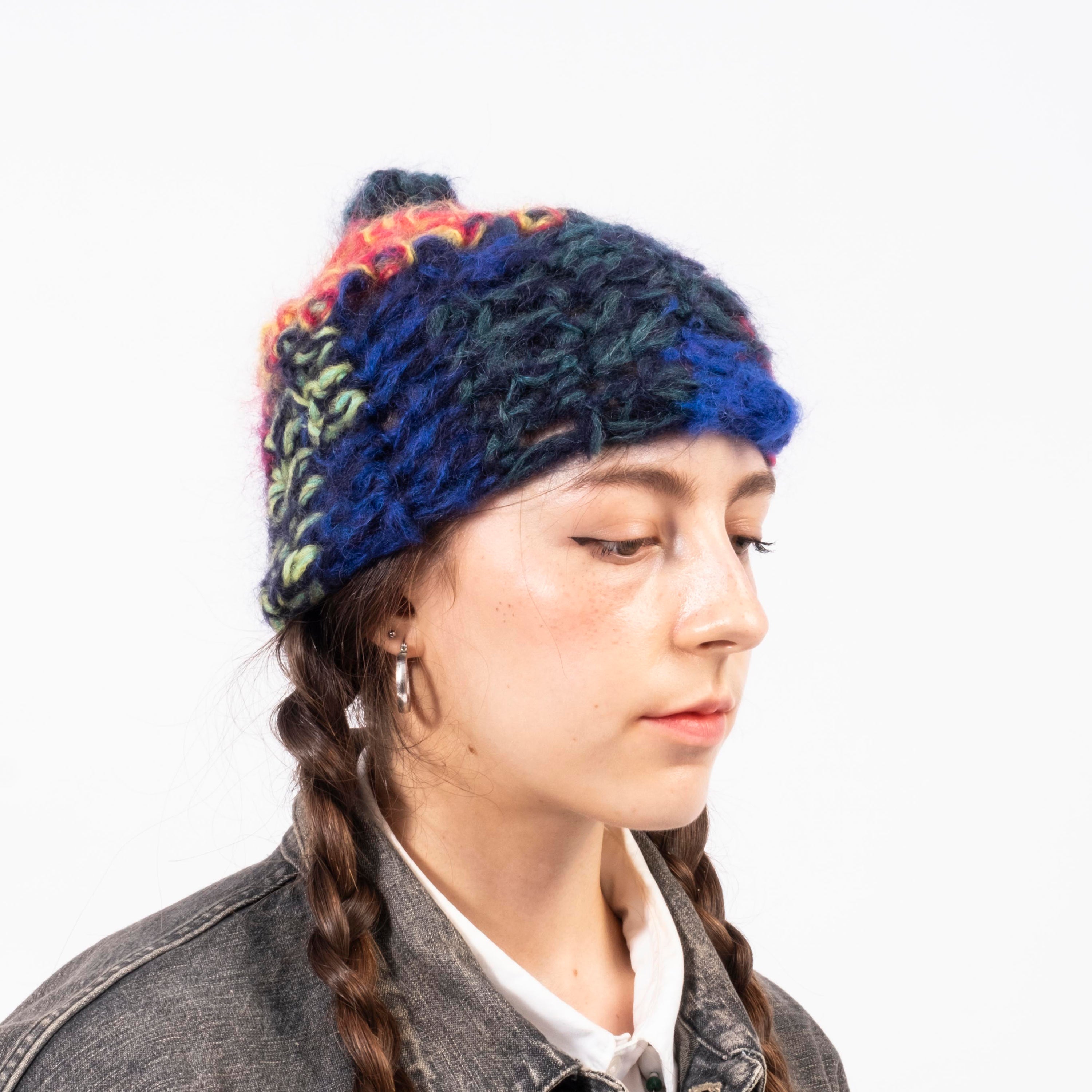 [APOLLON] MOHAIR KNIT _ BLUE X RED