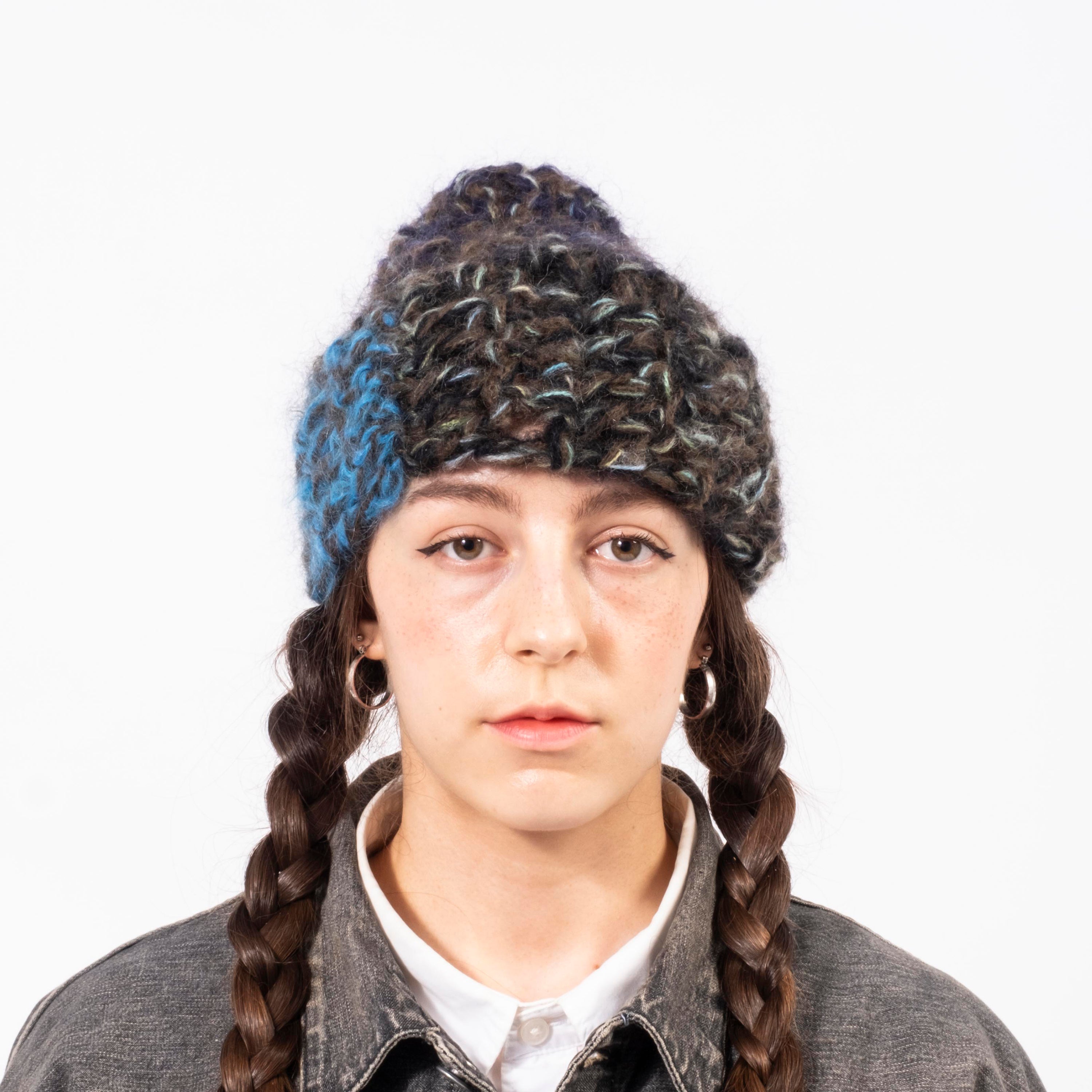 [APOLLON] MOHAIR KNIT _ BROWN X BLUE