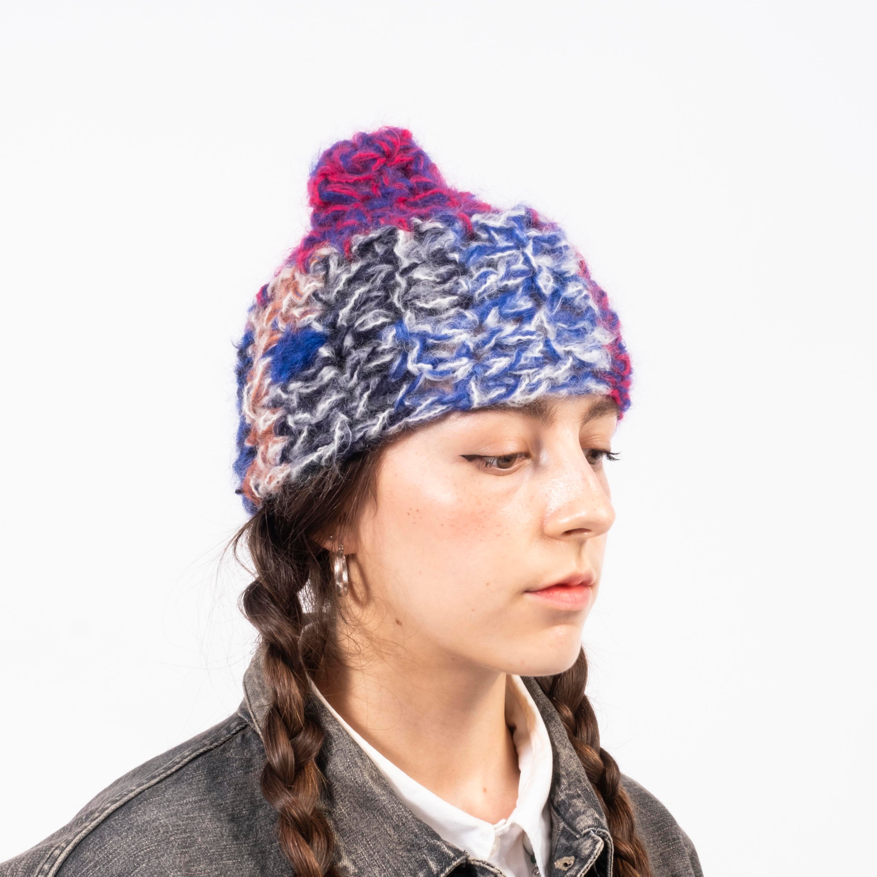 [APOLLON] MOHAIR KNIT _ BLUE MIX X PURPLE