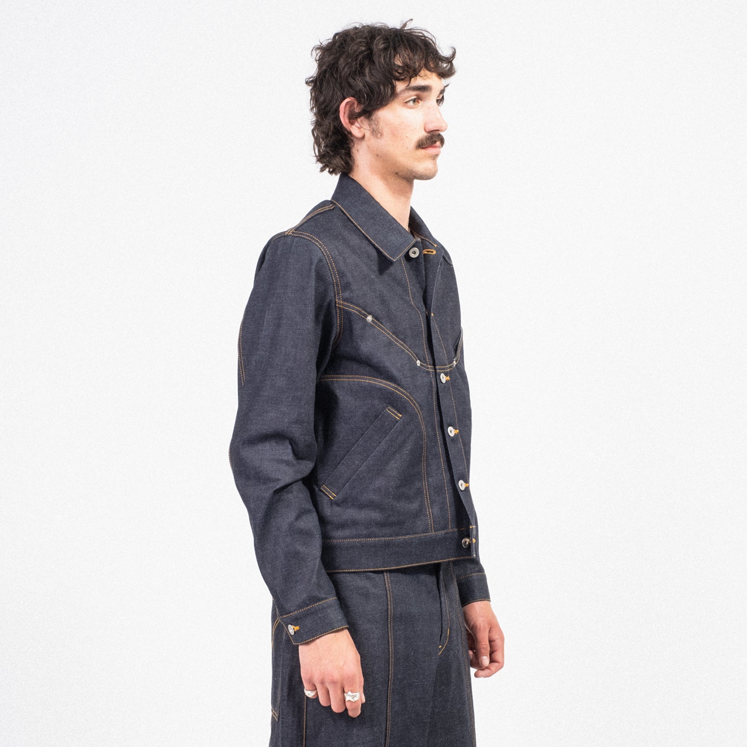 [SAGE NATION] DENIM JIJI JACKET _ RAW DENIM