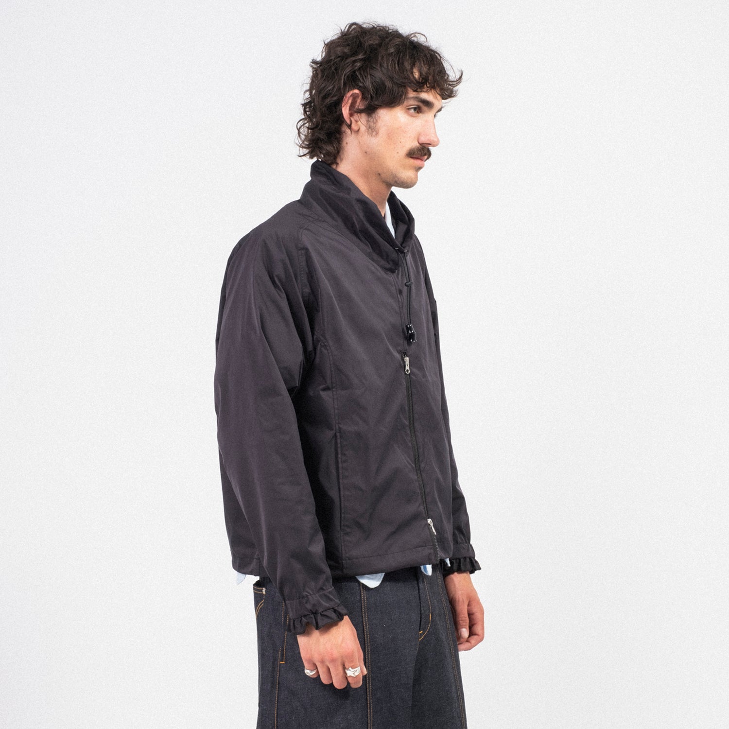 [NICK GEAR] MIDDLE ZIP BLOUSON _ BLACK