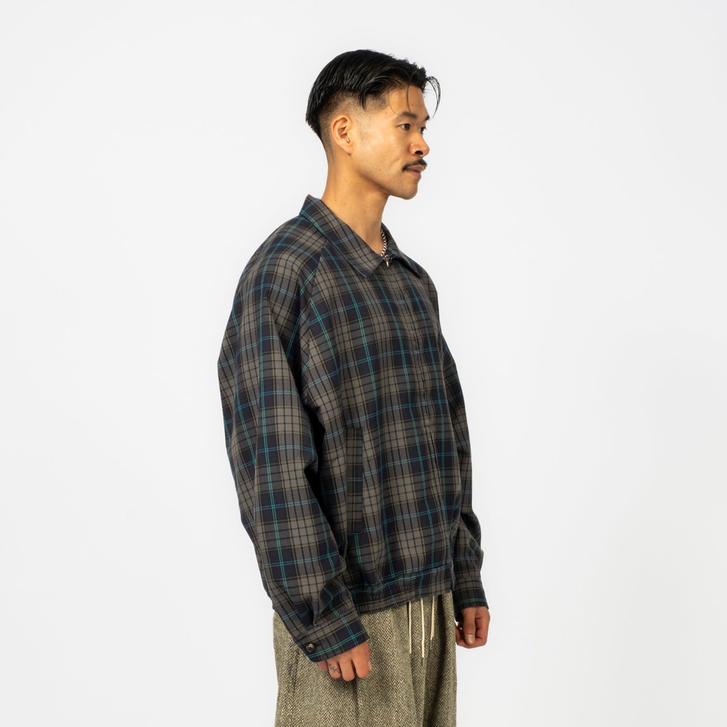 [SILLAGE] ZIP UP BLOUSON DEADSTOCK _ WATAHIKO TEX NAVY PLAID