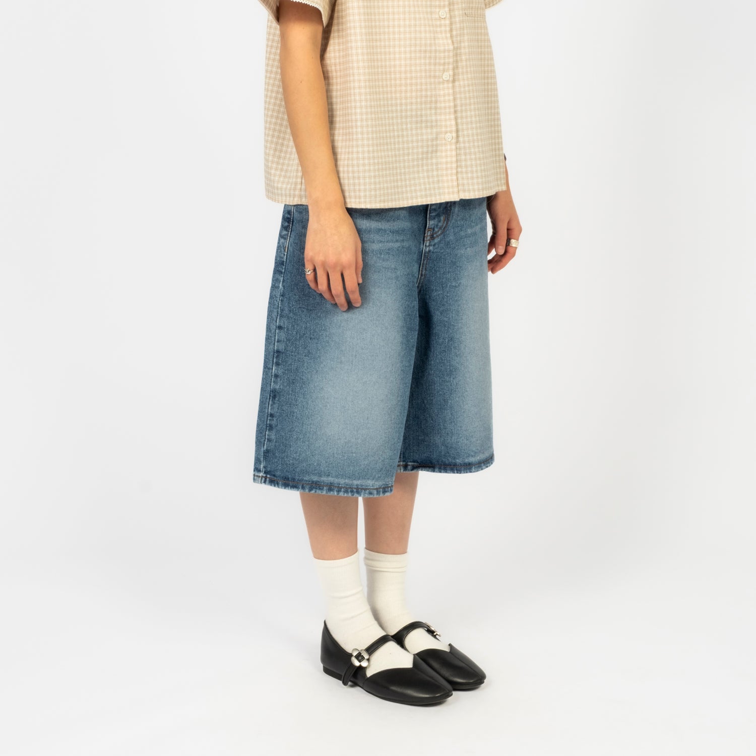 [DUNST] RELAXED BERMUDA DENIM SHORTS _ CLASSIC BLUE