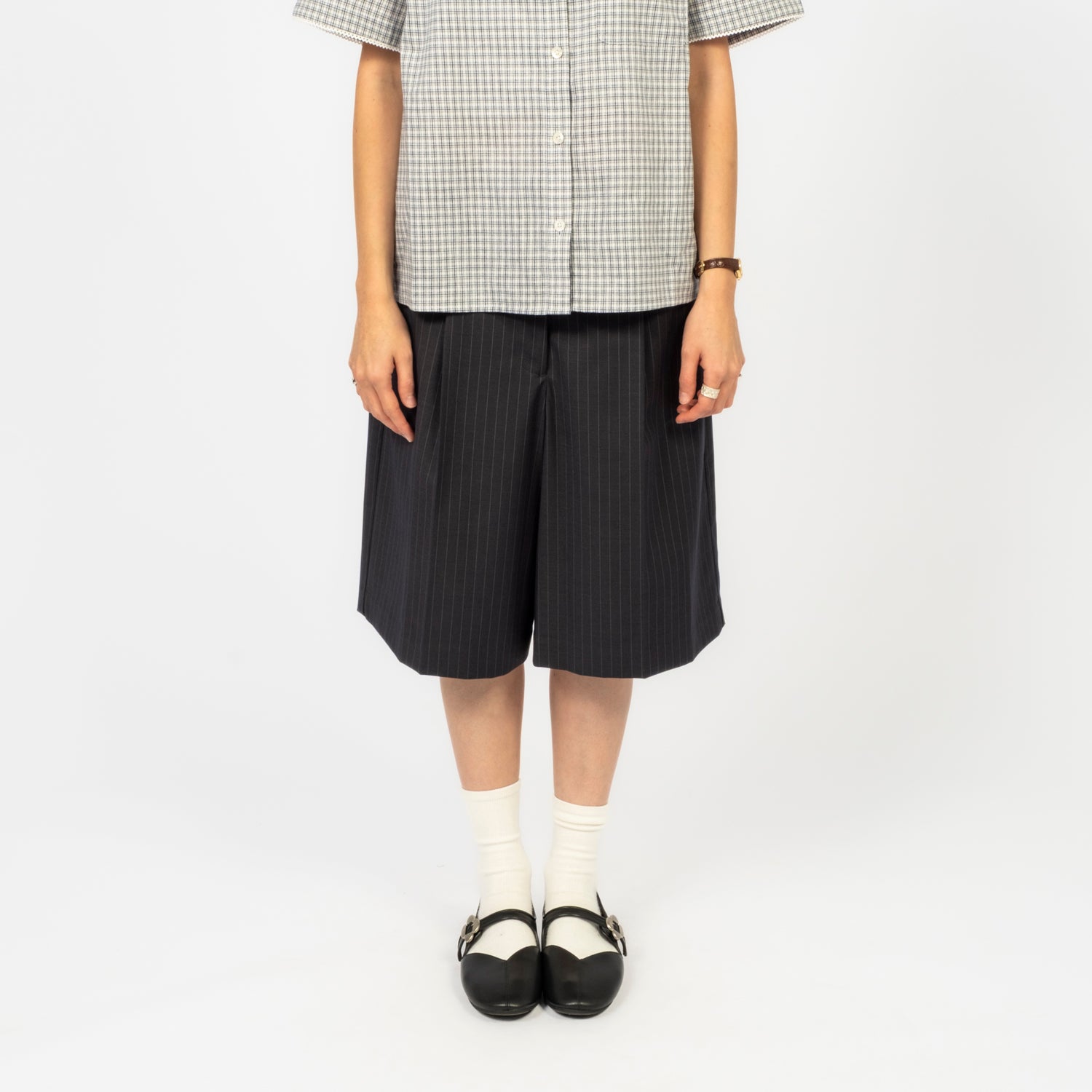 [DUNST] BERMUDA SHORTS _ NAVY STRIPE