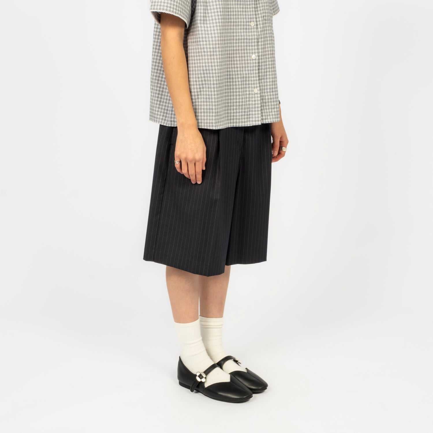 [DUNST] BERMUDA SHORTS _ NAVY STRIPE