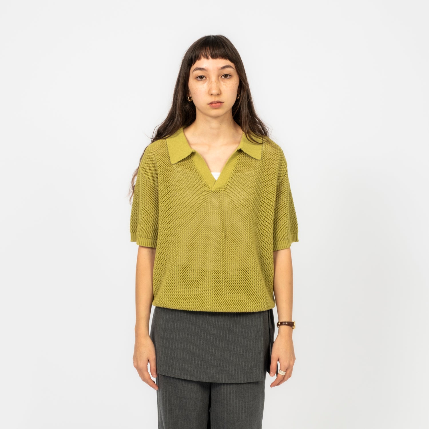 [DUNST] UNISEX CHUNKY COLLARED KNIT _ OLIVE