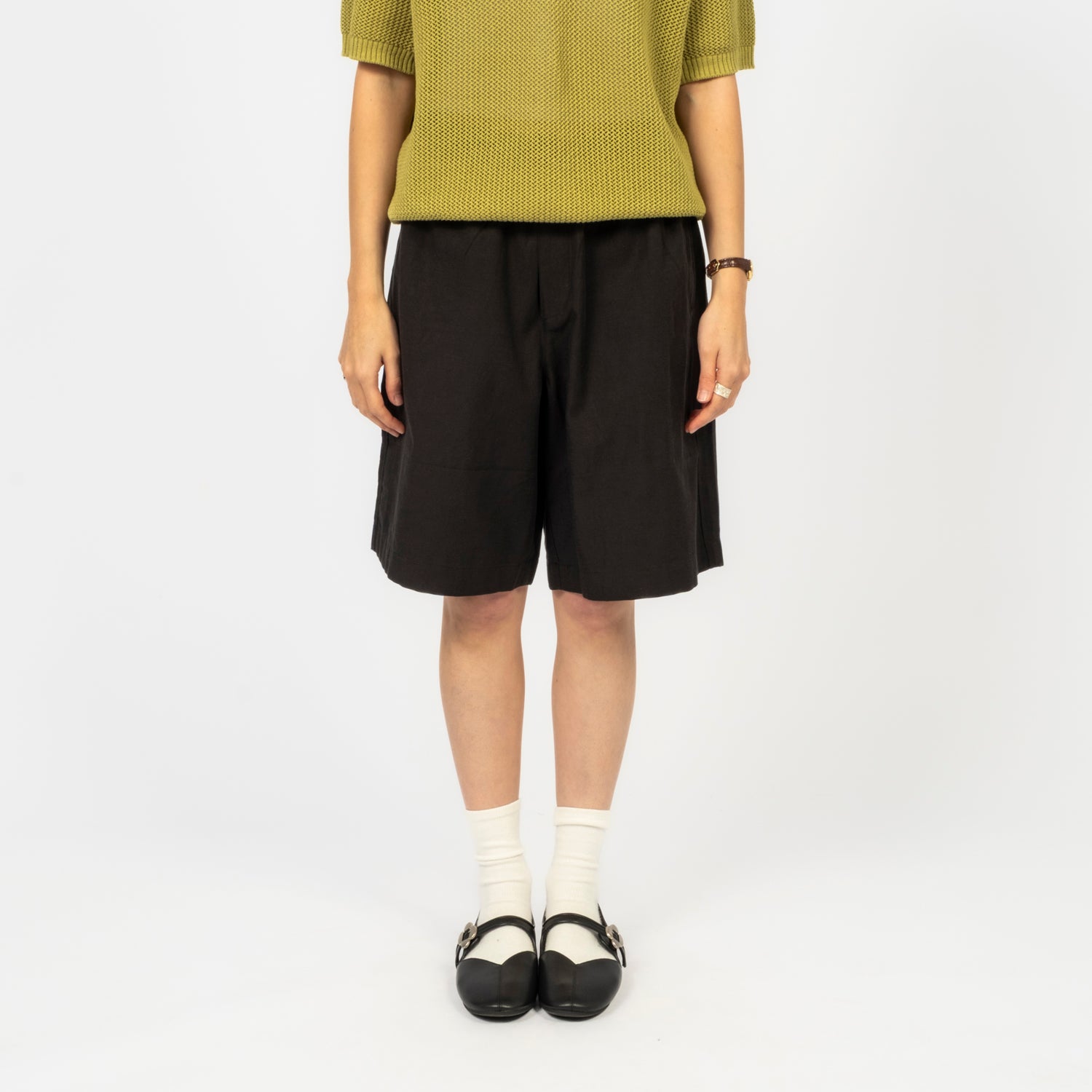 [DUNST] UNISEX PAJAMA BERMUDA SHORTS _ BLACK