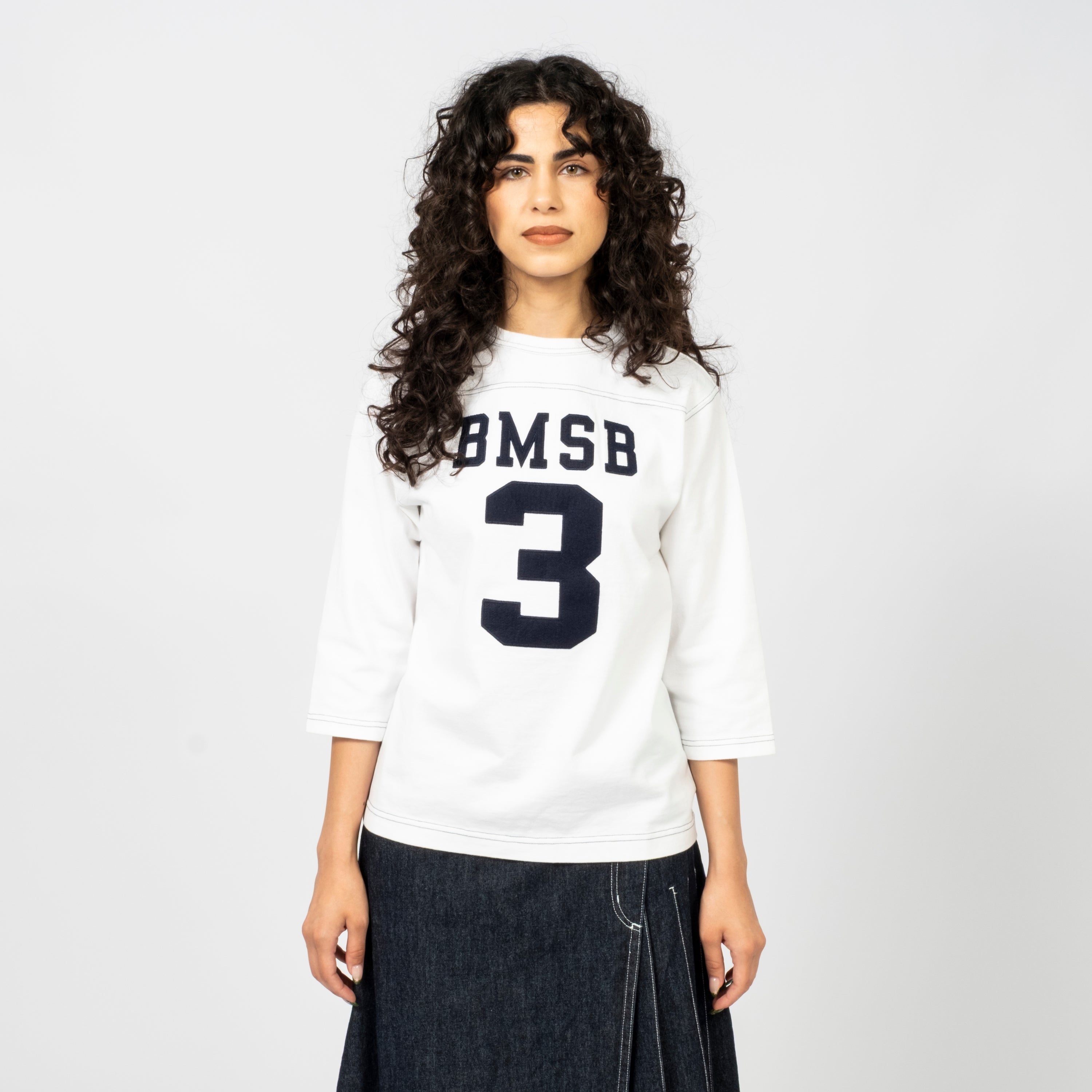 [BEAMS BOY] O.KNIT F/B3/4 _ WHITE