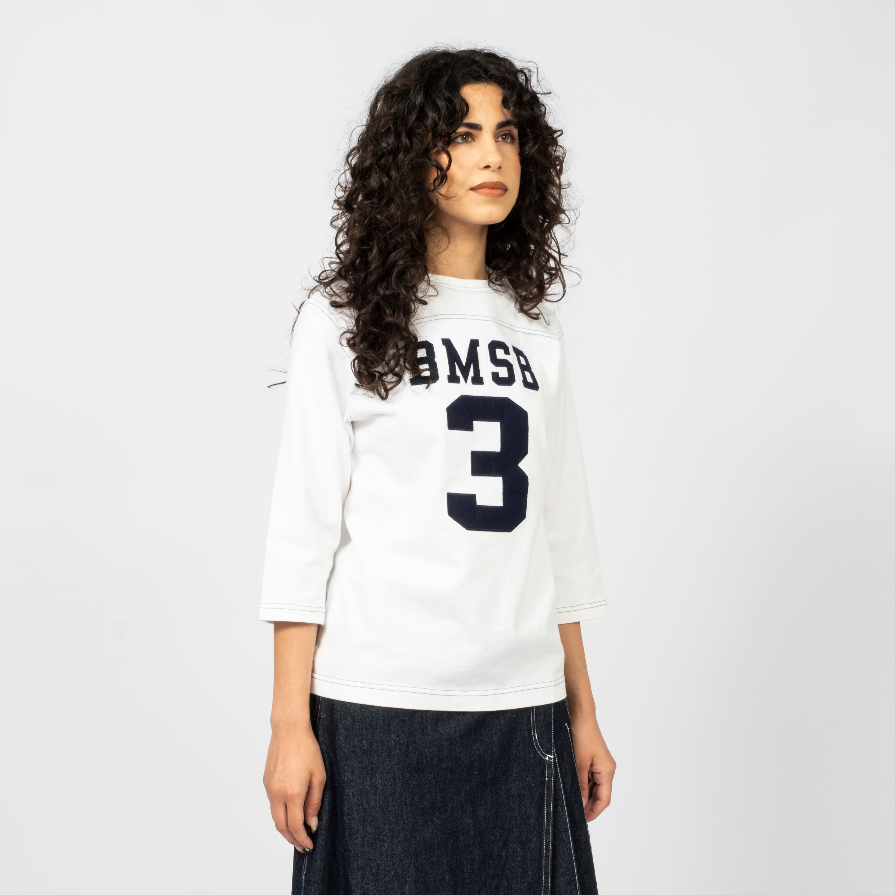 [BEAMS BOY] O.KNIT F/B3/4 _ WHITE