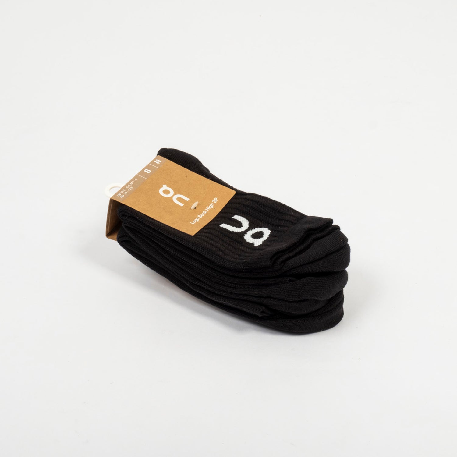 [ON RUNNING] LOGO SOCK HIGH 3P UNISEX _ BLACK