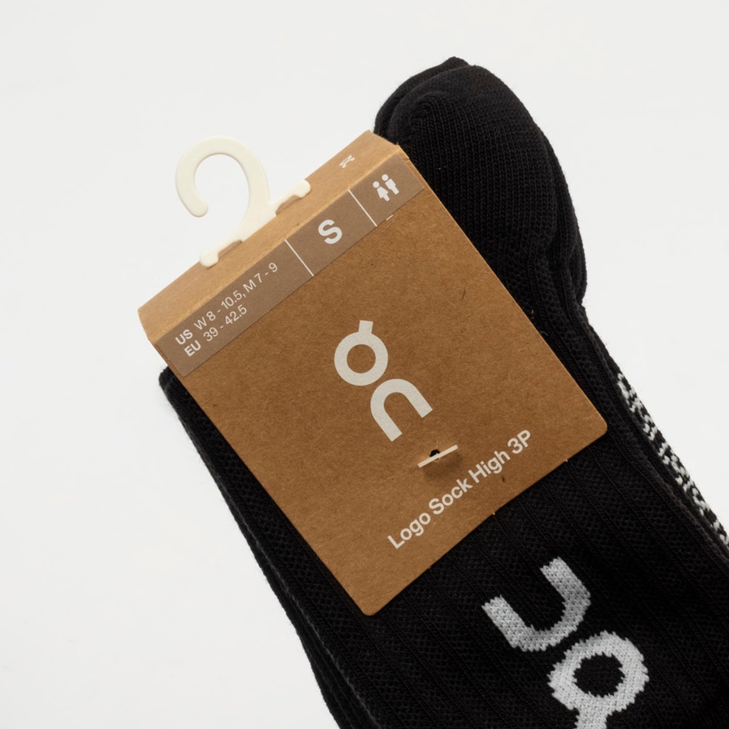 [ON RUNNING] LOGO SOCK HIGH 3P UNISEX _ BLACK