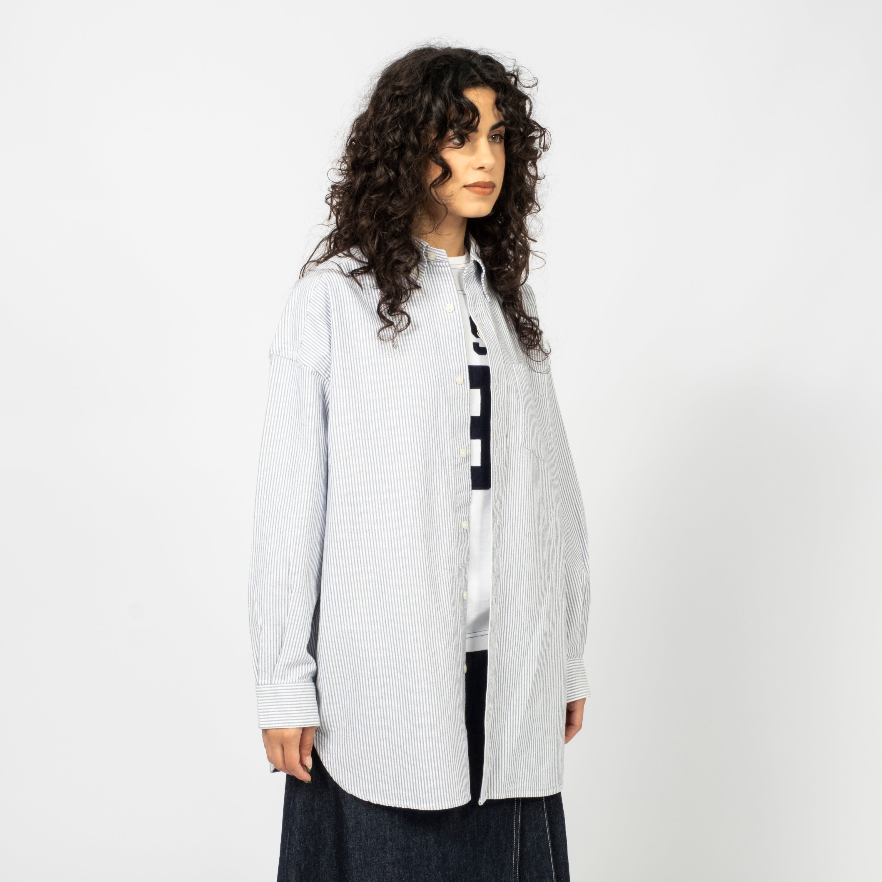 [BEAMS BOY] O.BIG BD SHIRT _ NAVY