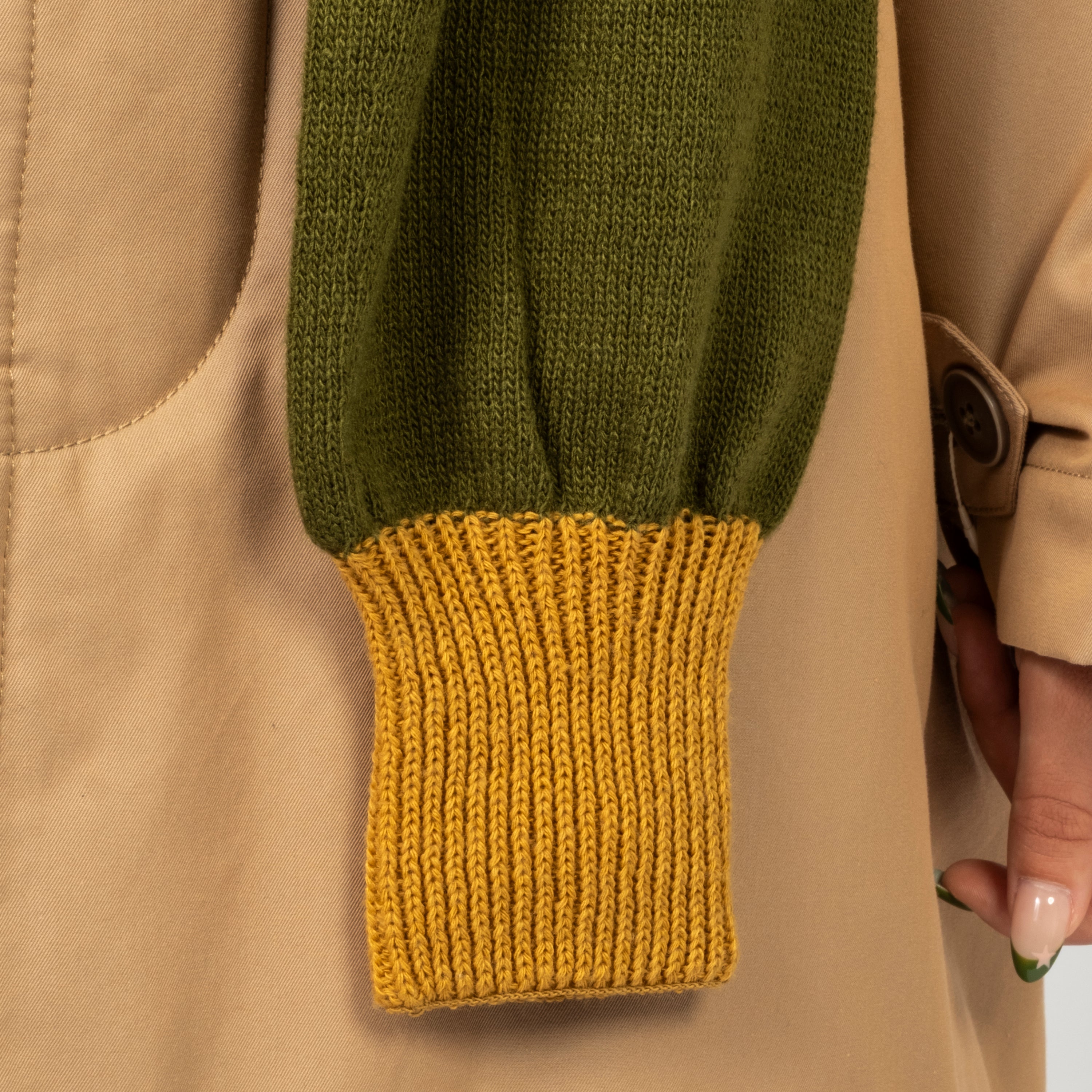[ROTOTO] R5135 SWEATER SLEEVE _ KHAKI/BEIGE